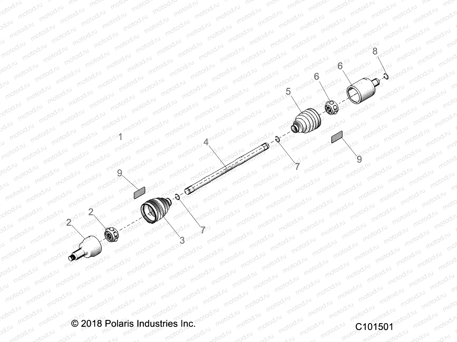 DRIVE TRAIN | DRIVE TRAIN, DRIVE SHAFT, FRONT - A21SLE95FG/S95CG/S95FG (C101501)