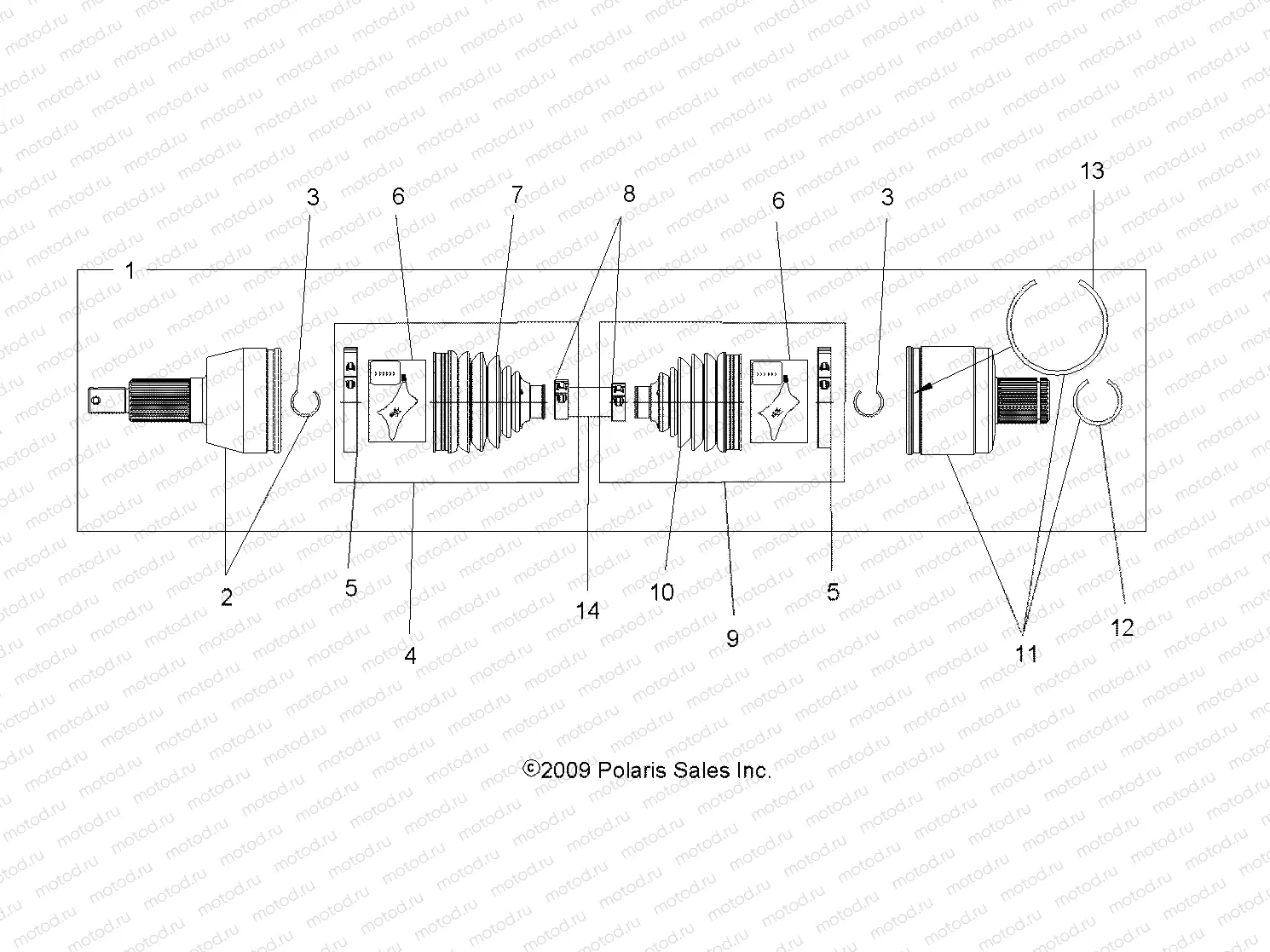 DRIVE TRAIN | DRIVE TRAIN, DRIVE SHAFT, REAR - A13GH8EFK (49ATVSHAFTDRIVERR1332642)