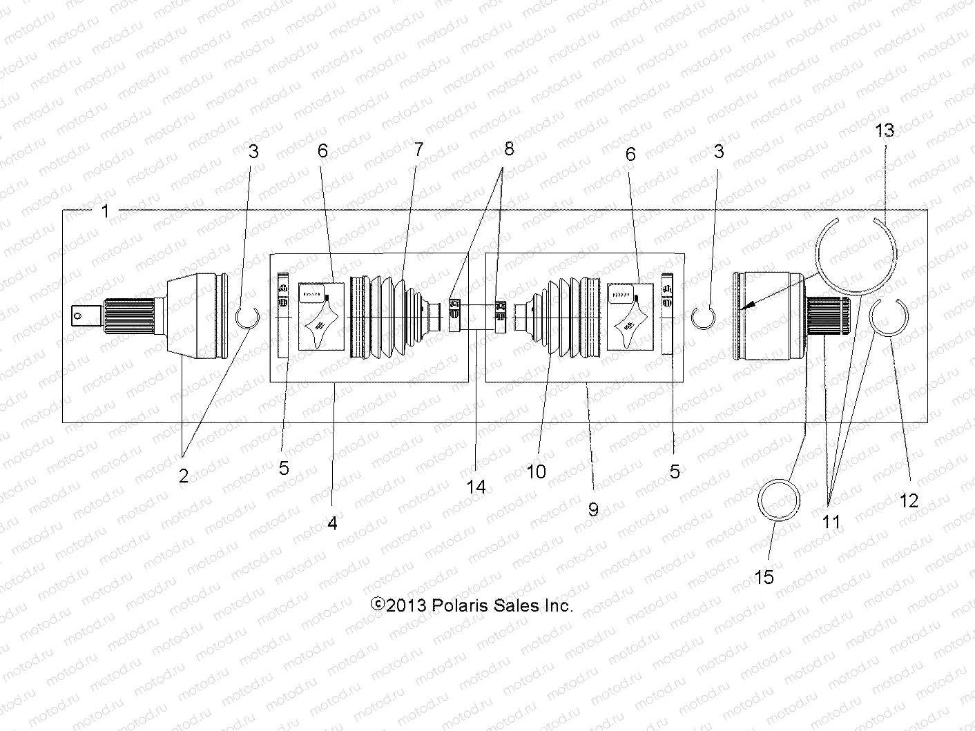DRIVE TRAIN | DRIVE TRAIN, DRIVE SHAFT, REAR - A14ZN55TA (49ATVSHAFTDRIVERR13SP550)