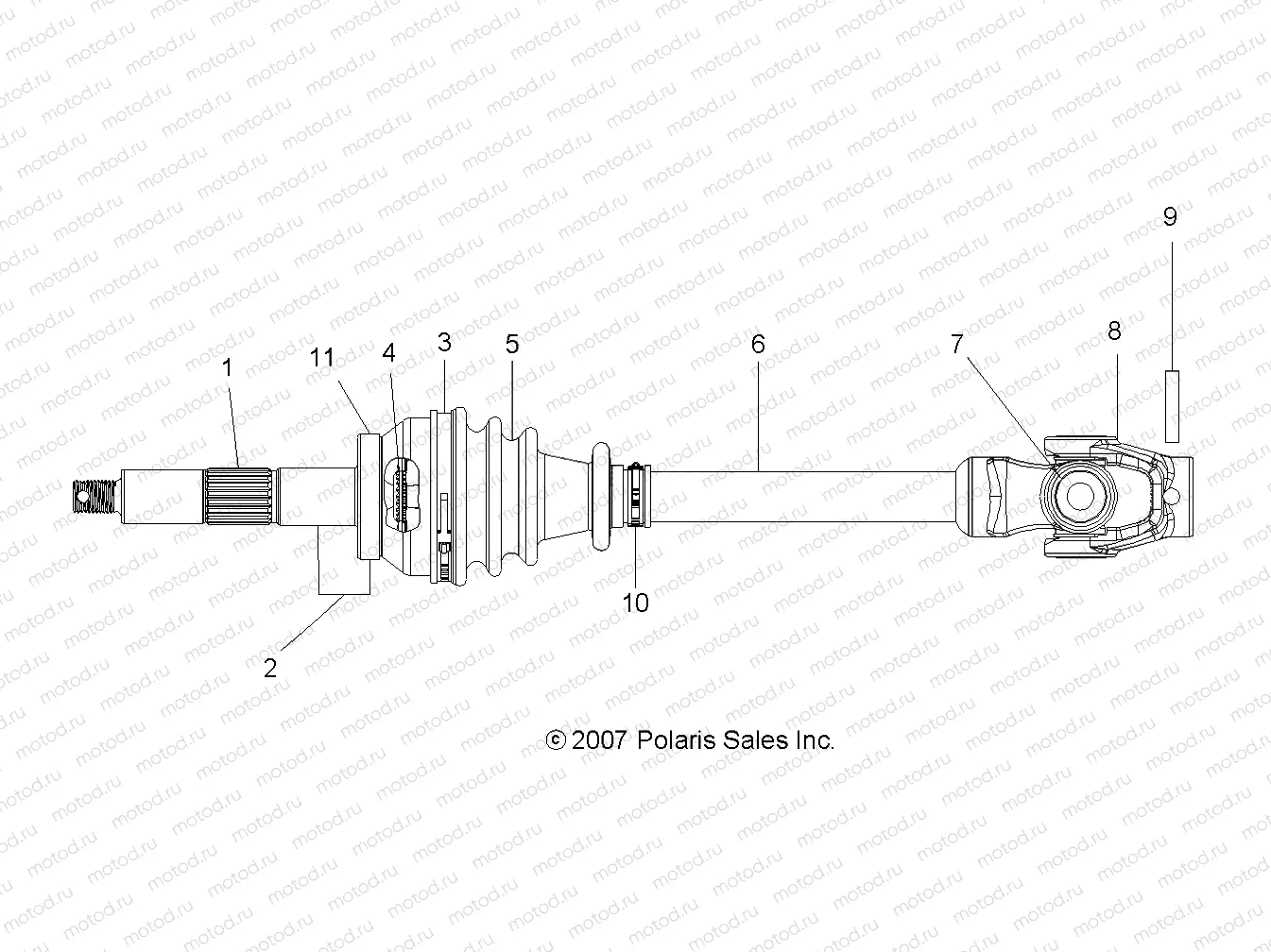 DRIVE TRAIN | DRIVE TRAIN, FRONT DRIVE SHAFT - A08BG50AA (49ATVSHAFTDRIVE08SCRAM)