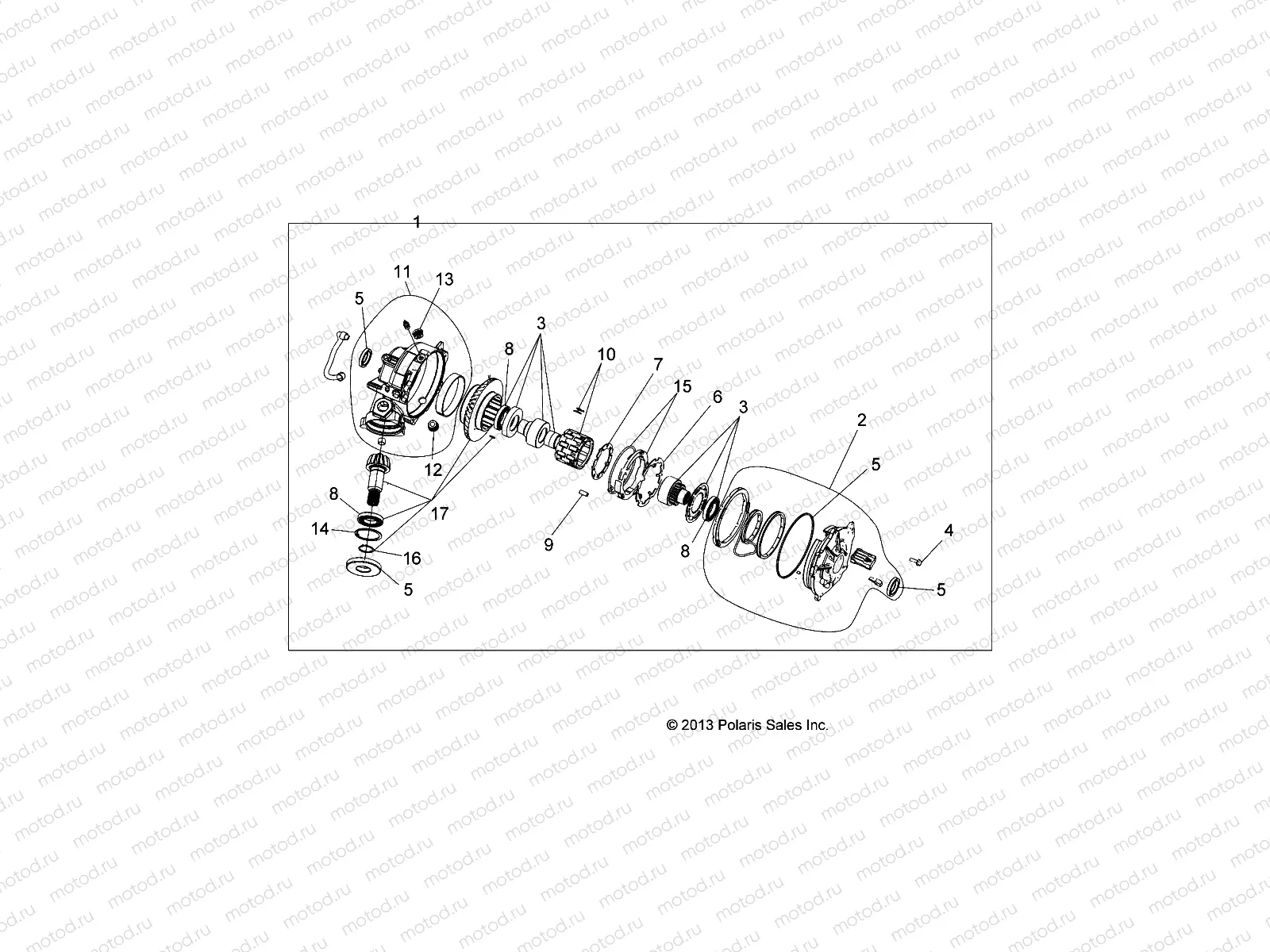 DRIVE TRAIN | DRIVE TRAIN, FRONT GEARCASE - A19SWS57P1/P2 (49ATVGEARCASE1333239)