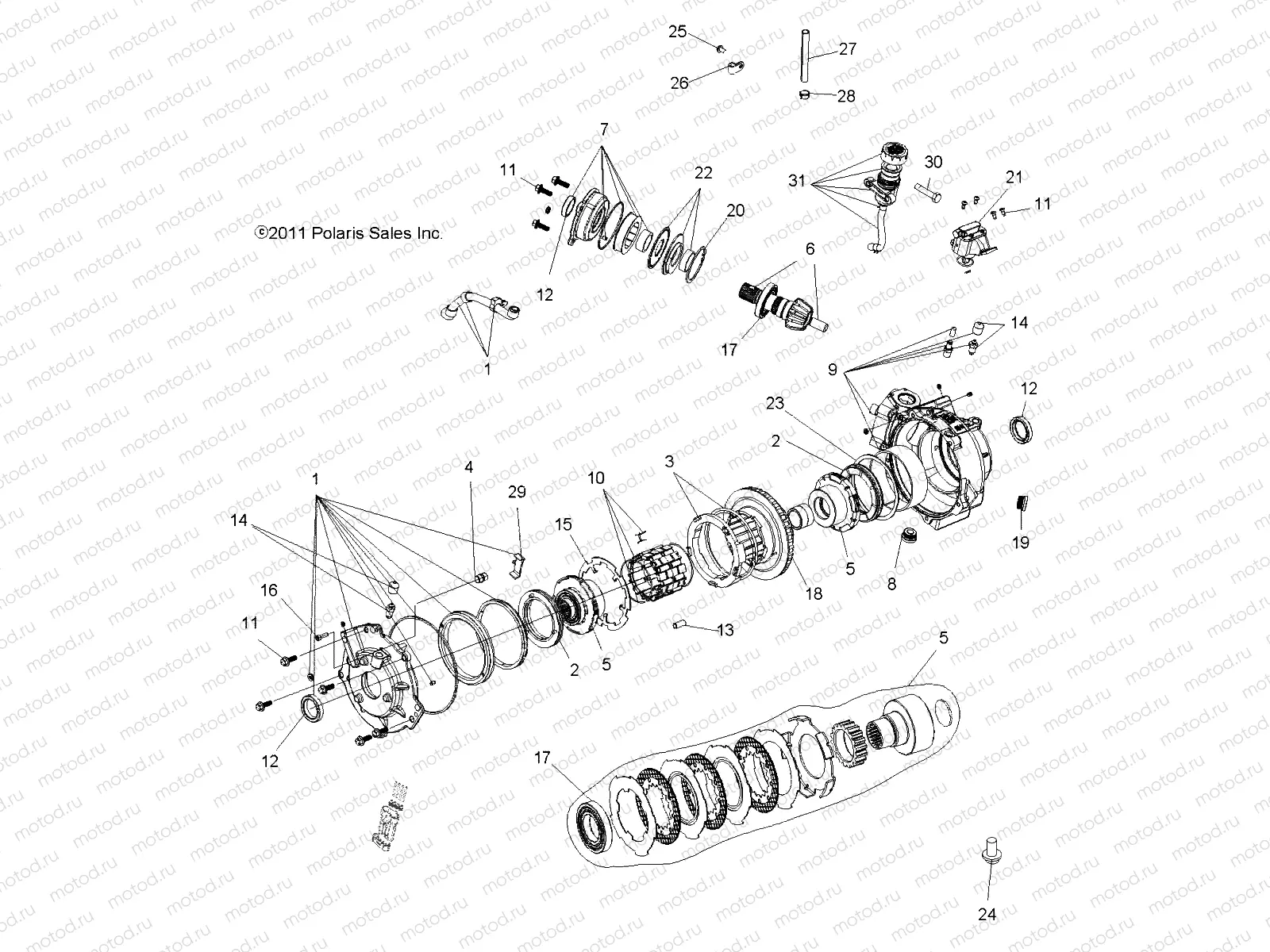 DRIVE TRAIN | DRIVE TRAIN, FRONT GEARCASE and MOUNTING - A12CF76AA (49ATVGEARCASE1332909)