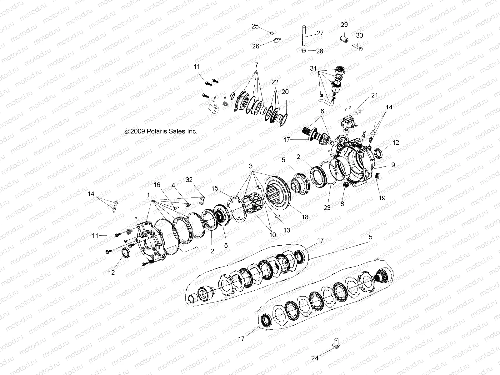 DRIVE TRAIN | DRIVE TRAIN, FRONT GEARCASE and MOUNTING (Built 3/05/10 and Before) - A10MN50ET (49ATVGEARCASE1332832)