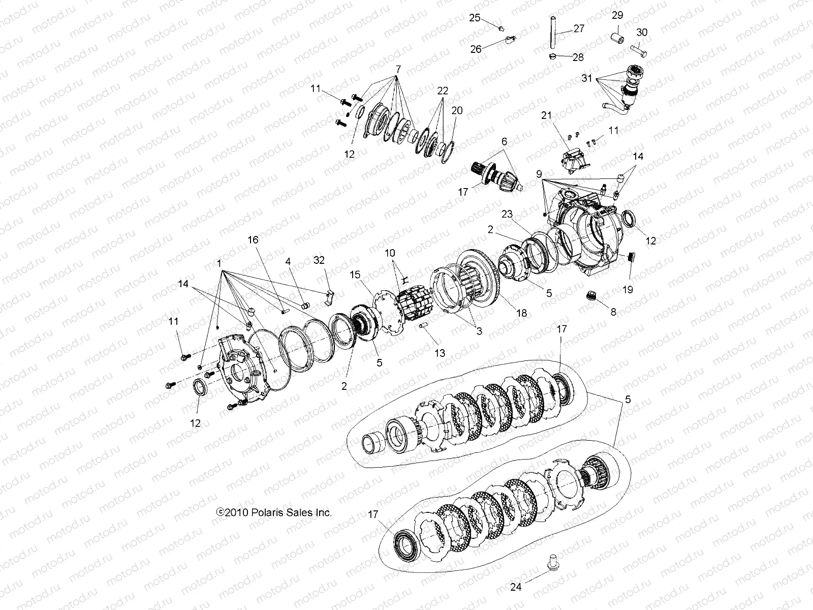 DRIVE TRAIN | DRIVE TRAIN, FRONT GEARCASE and MOUNTING (Built 3/06/10 and After) - A10CL76AA (49ATVGEARCASE1332695)