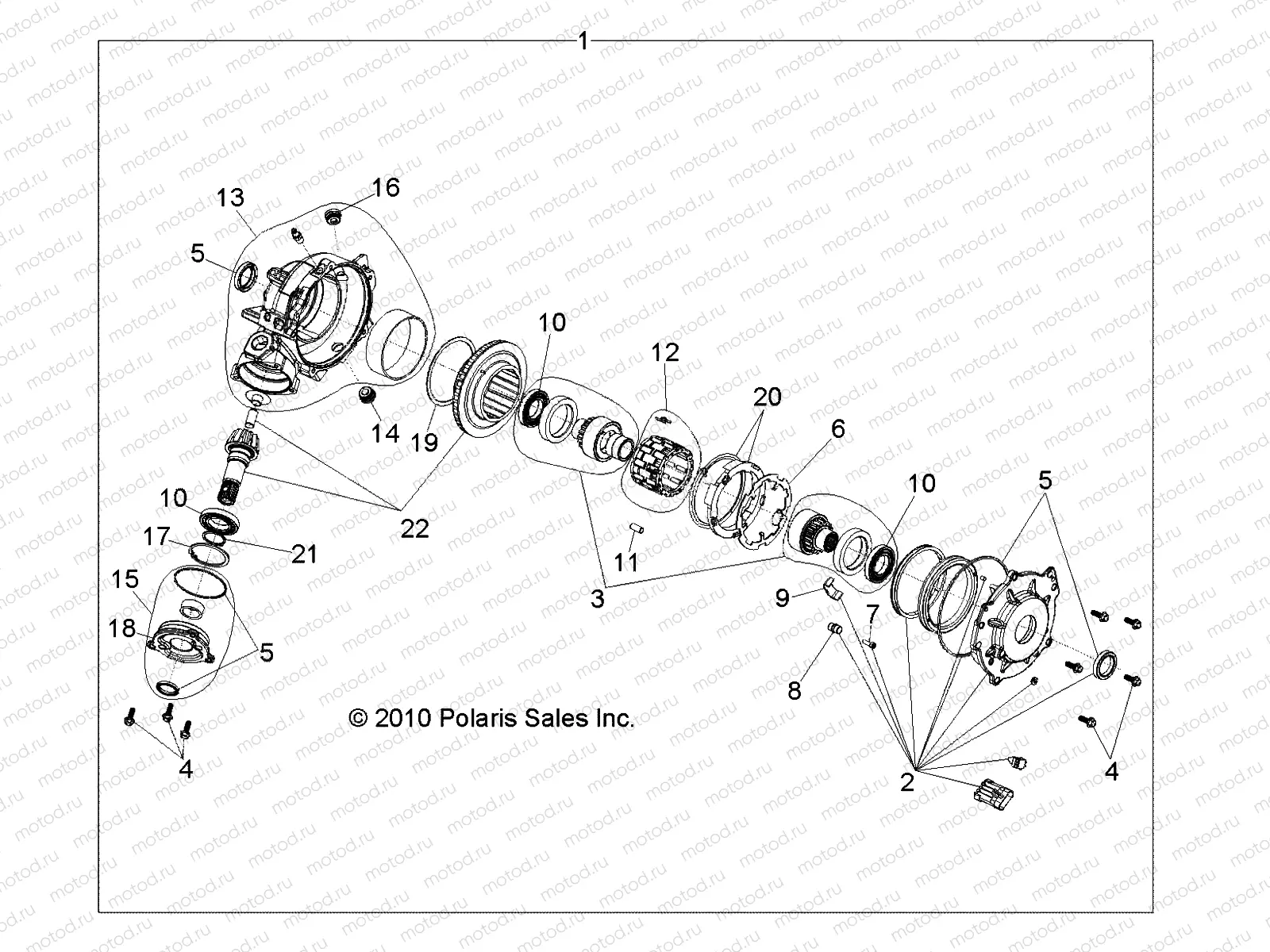 DRIVE TRAIN | DRIVE TRAIN, FRONT GEARCASE (Built 3/09/10 and After) - A10NG50AA (49RGRTRANSINTL1332773)