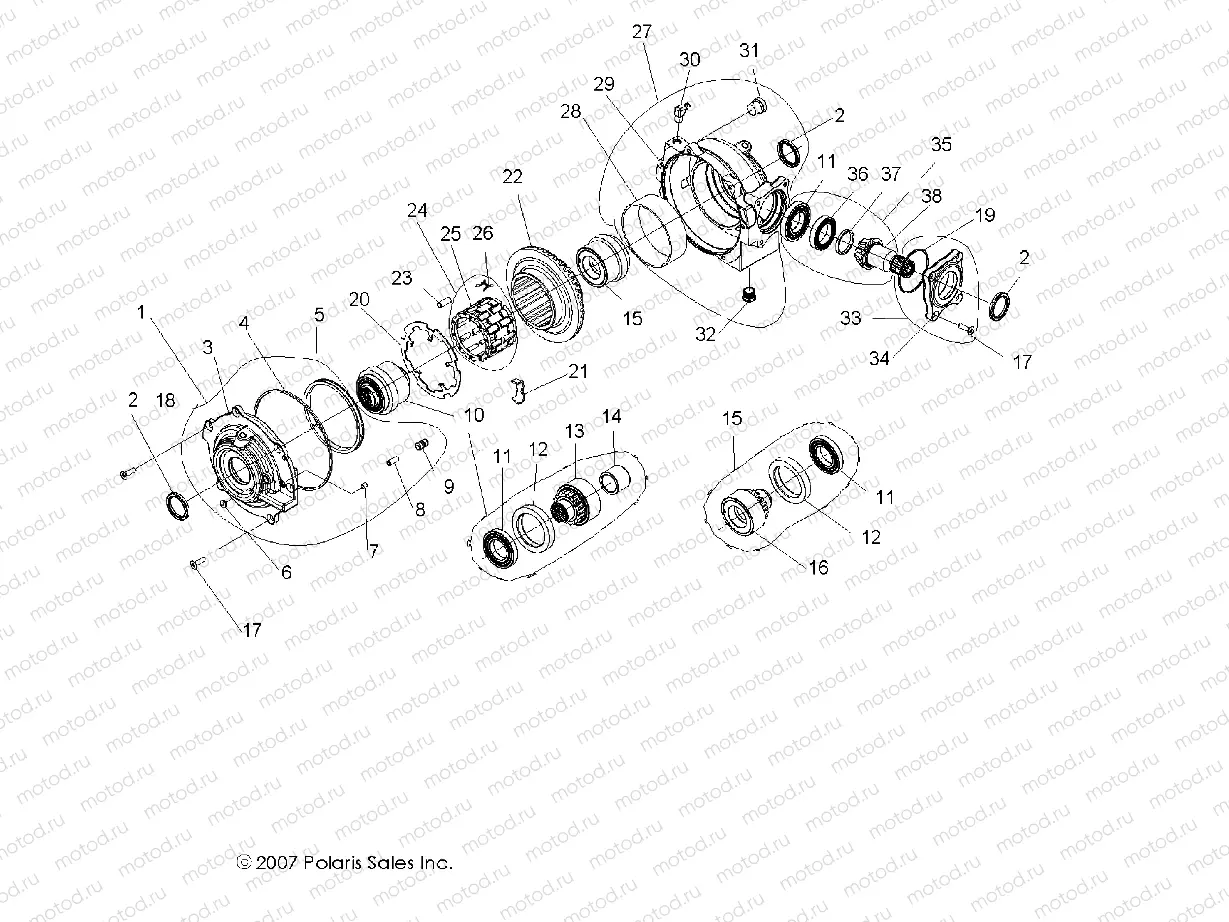 DRIVE TRAIN | DRIVE TRAIN, FRONT GEARCASE INTERNAL COMPONENTS - R09VH76FX (49RGRTRANSINTL08RZR)