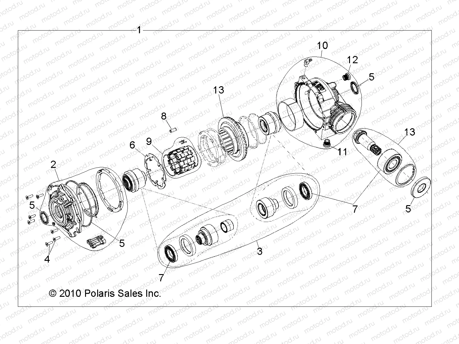 DRIVE TRAIN | DRIVE TRAIN, FRONT GEARCASE INTERNALS 1332842 - R12VH57AD (49RGRTRANSINTL11RZR)
