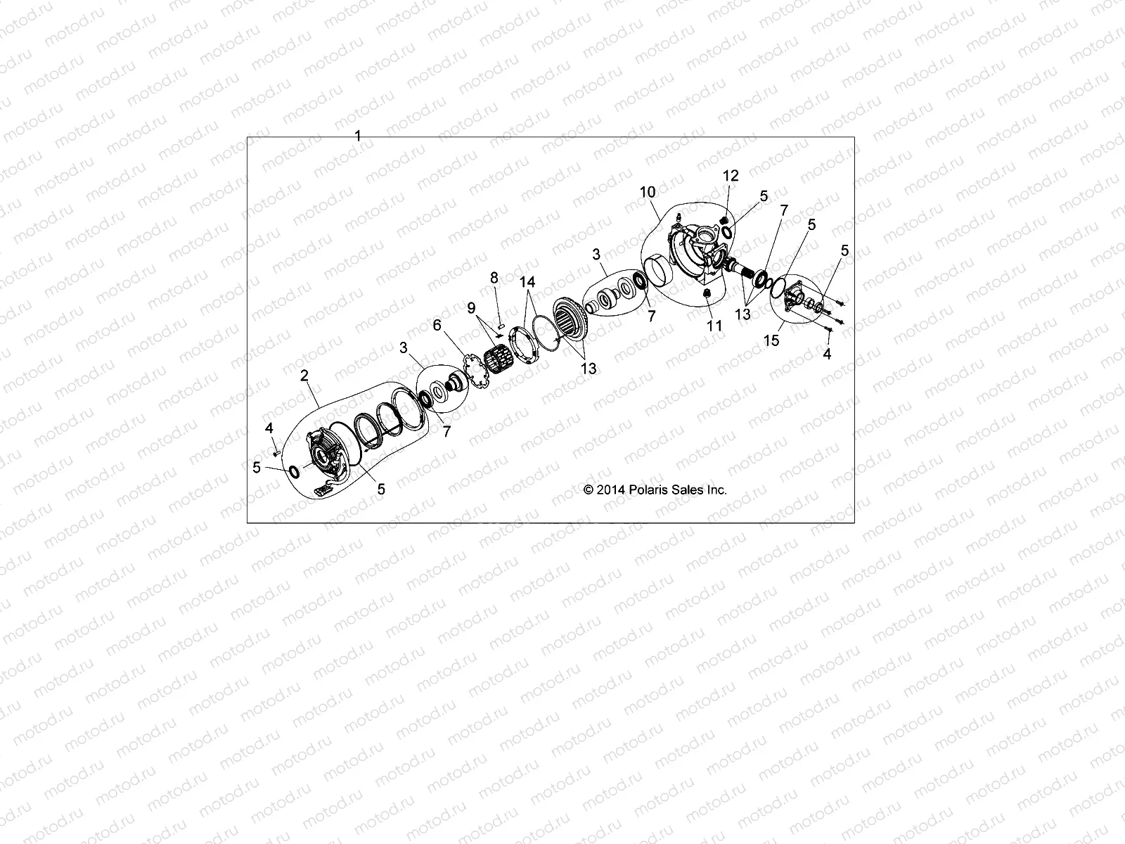 DRIVE TRAIN | DRIVE TRAIN, FRONT GEARCASE INTERNALS - A15SXA85AA/AC/AJ (49ATVGEARCASE1333391)