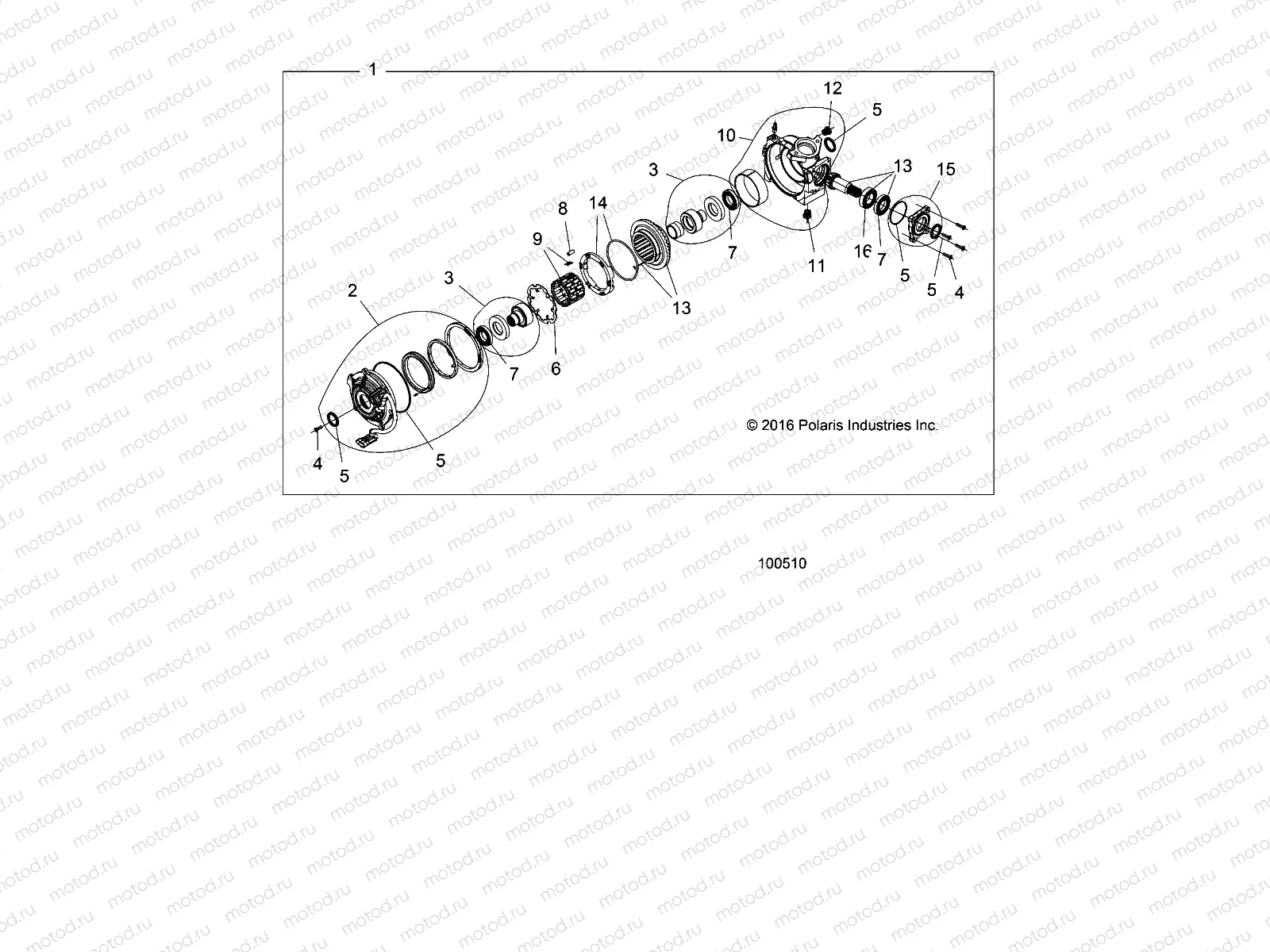 DRIVE TRAIN | DRIVE TRAIN, FRONT GEARCASE INTERNALS - A16SXN85A3 (100510)