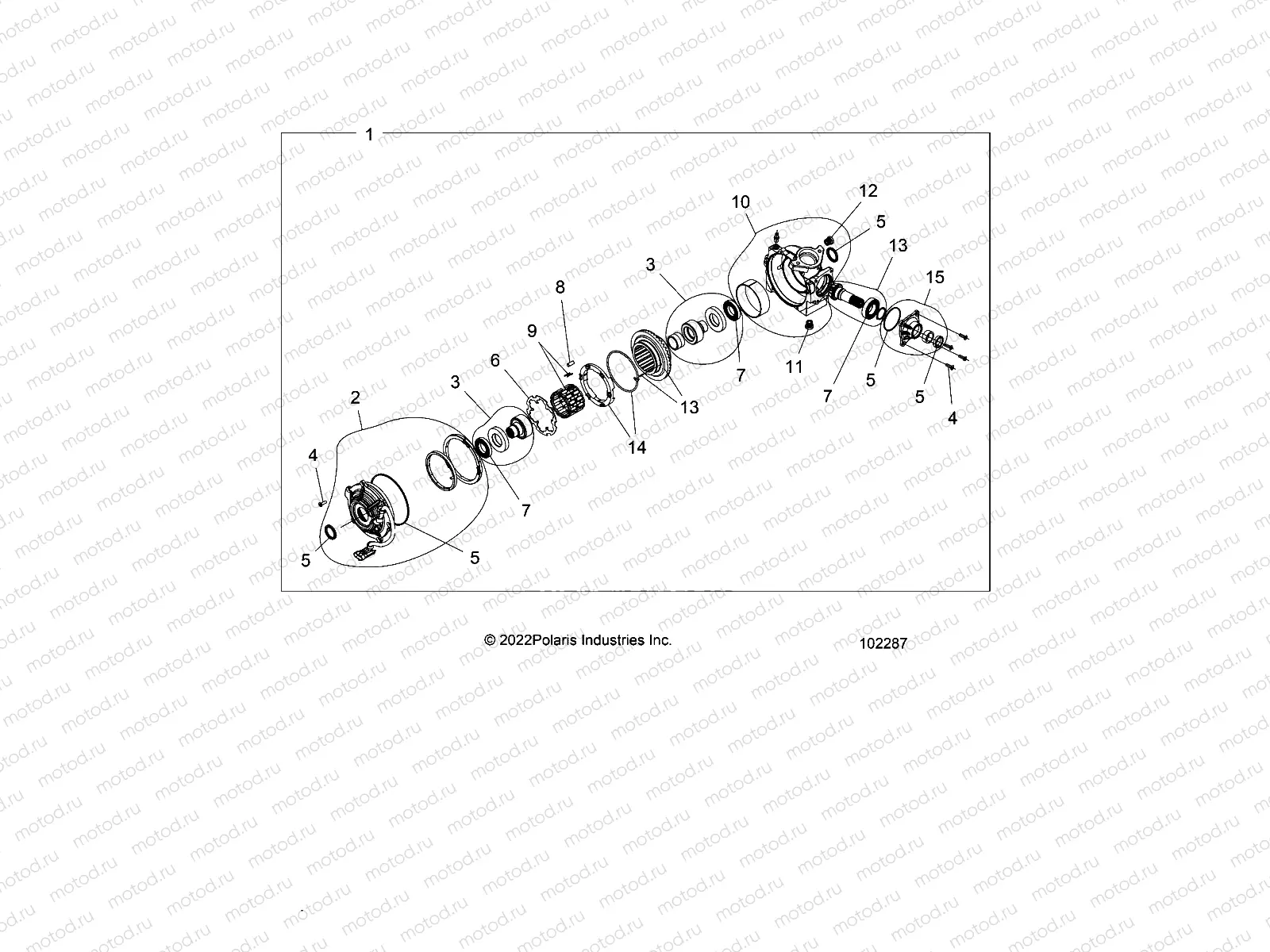 DRIVE TRAIN | DRIVE TRAIN, FRONT GEARCASE INTERNALS - A22SVA85A3 (102287)