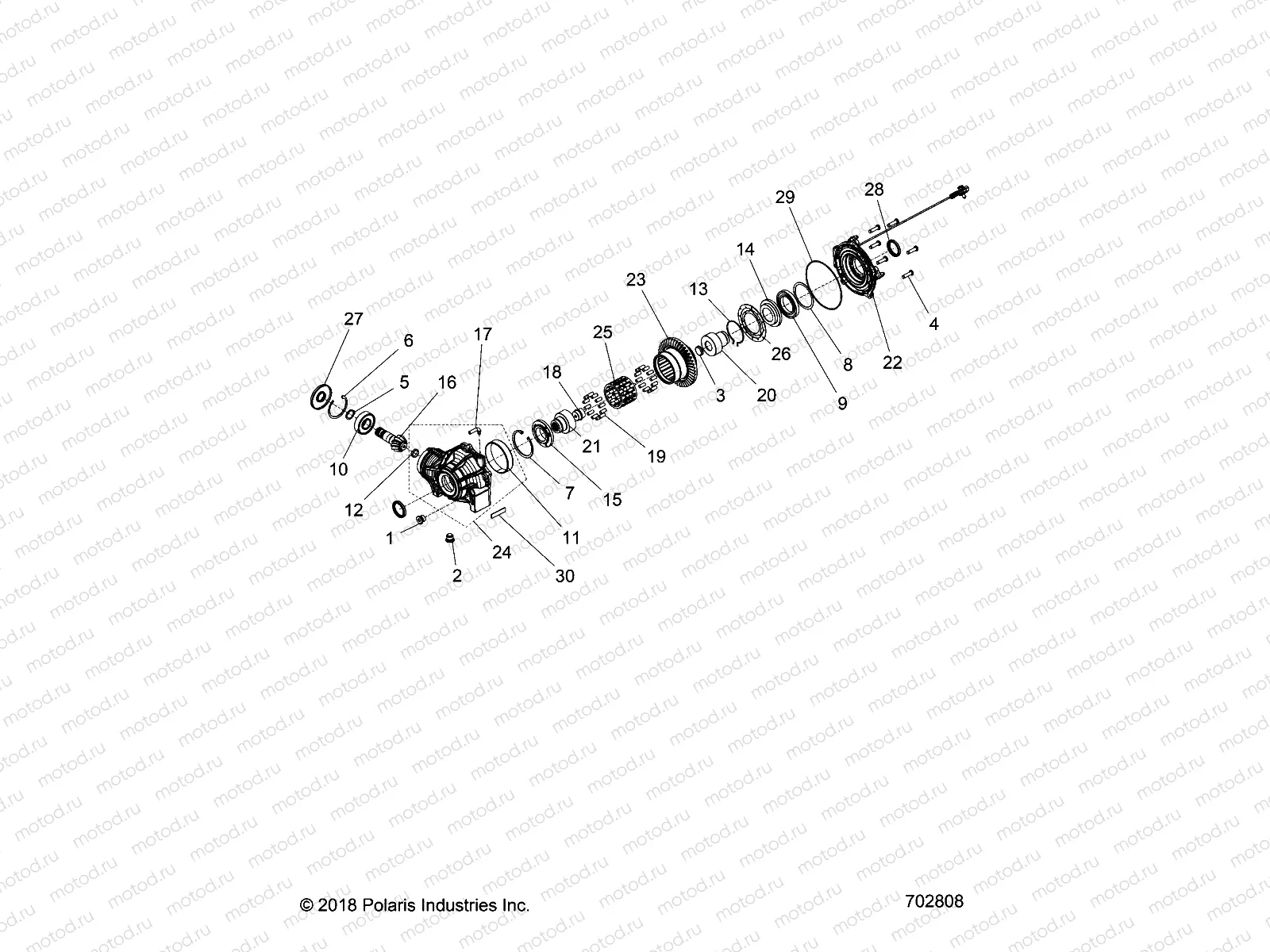 DRIVE TRAIN | DRIVE TRAIN, FRONT GEARCASE INTERNALS - D22M4A57B4/G57B4 (702808)