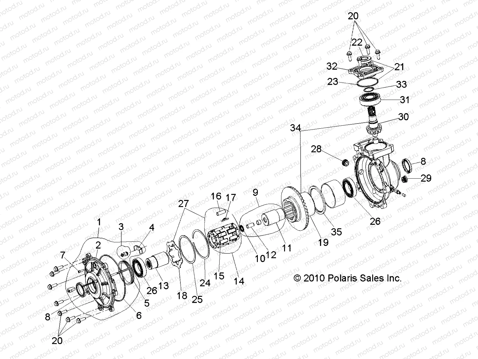 DRIVE TRAIN | DRIVE TRAIN, FRONT GEARCASE INTERNALS - R11RC08GA/GH/FA/FH (49RGRTRANSINTL10SDW)