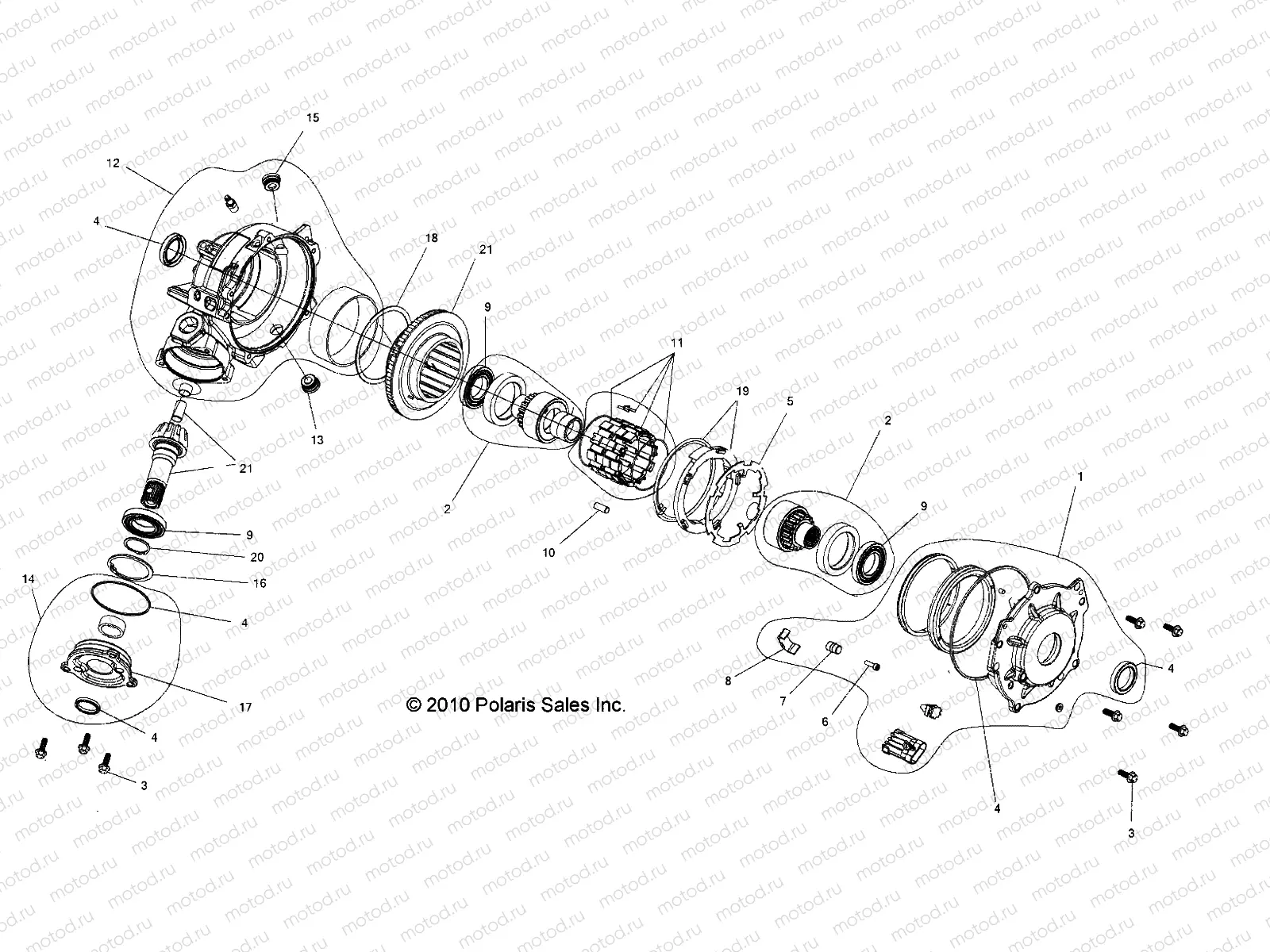 DRIVE TRAIN | DRIVE TRAIN, FRONT GEARCASE INTERNALS - R12WH50AG/AH/AK/AR (49RGRGEARCASE1332829)