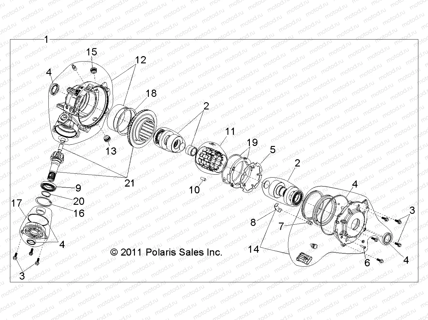 DRIVE TRAIN | DRIVE TRAIN, FRONT GEARCASE INTERNALS - R13TH76/7E ALL OPTIONS (49RGRGEARCASE12800XP)
