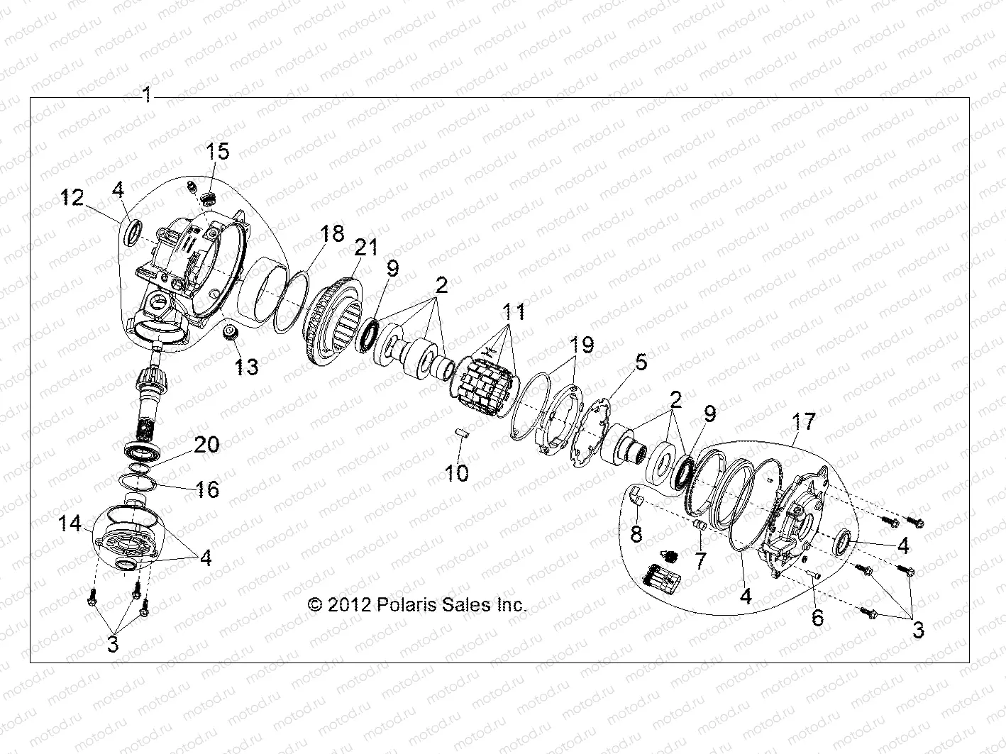 DRIVE TRAIN | DRIVE TRAIN, FRONT GEARCASE INTERNALS - R14HR76AA/AJ (49RGRGEARCASE1333066)