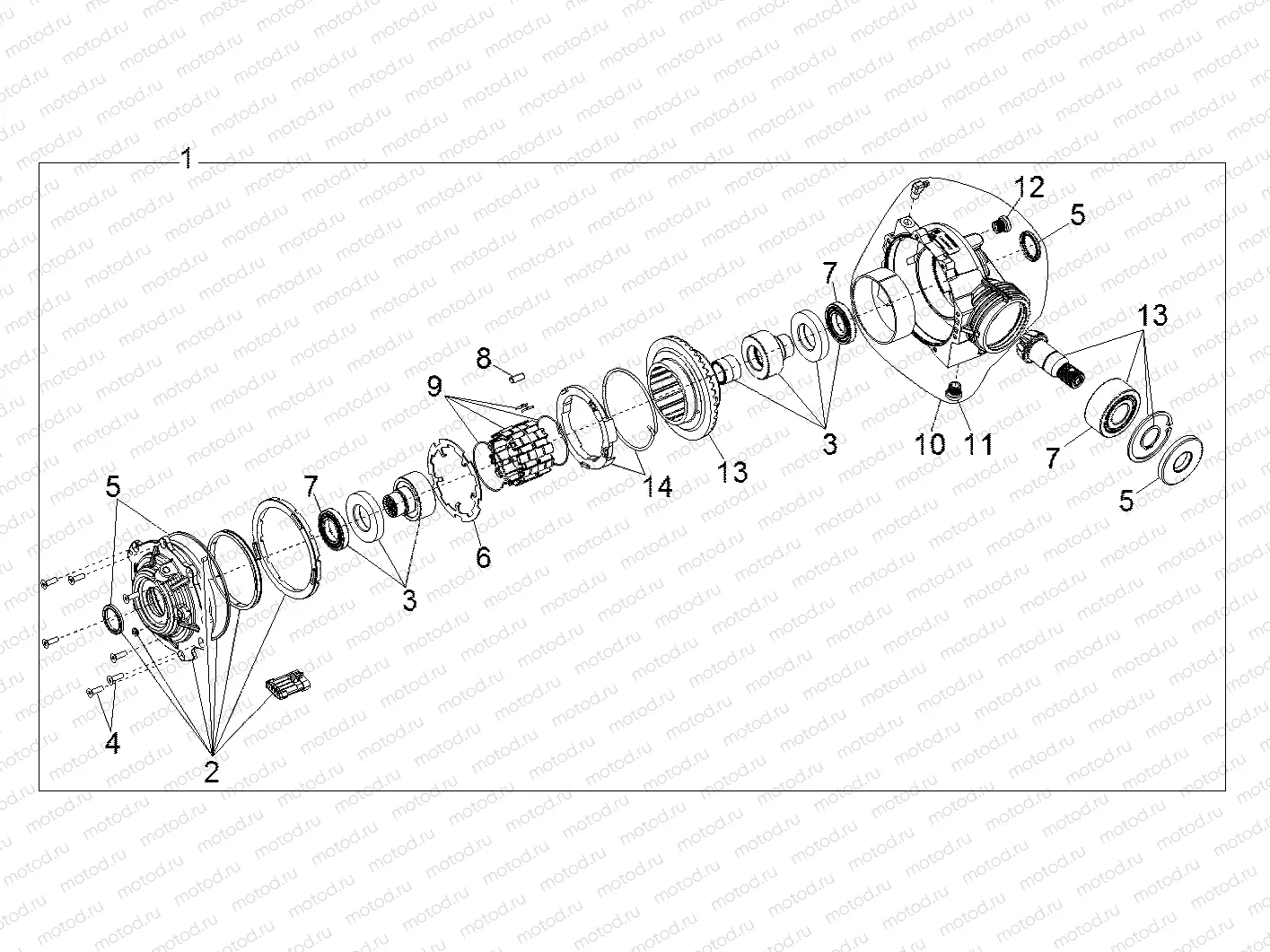 DRIVE TRAIN | DRIVE TRAIN, FRONT GEARCASE INTERNALS - R17B1PD1AA/2P (49BOBCATGCFRTINTL13900DH)