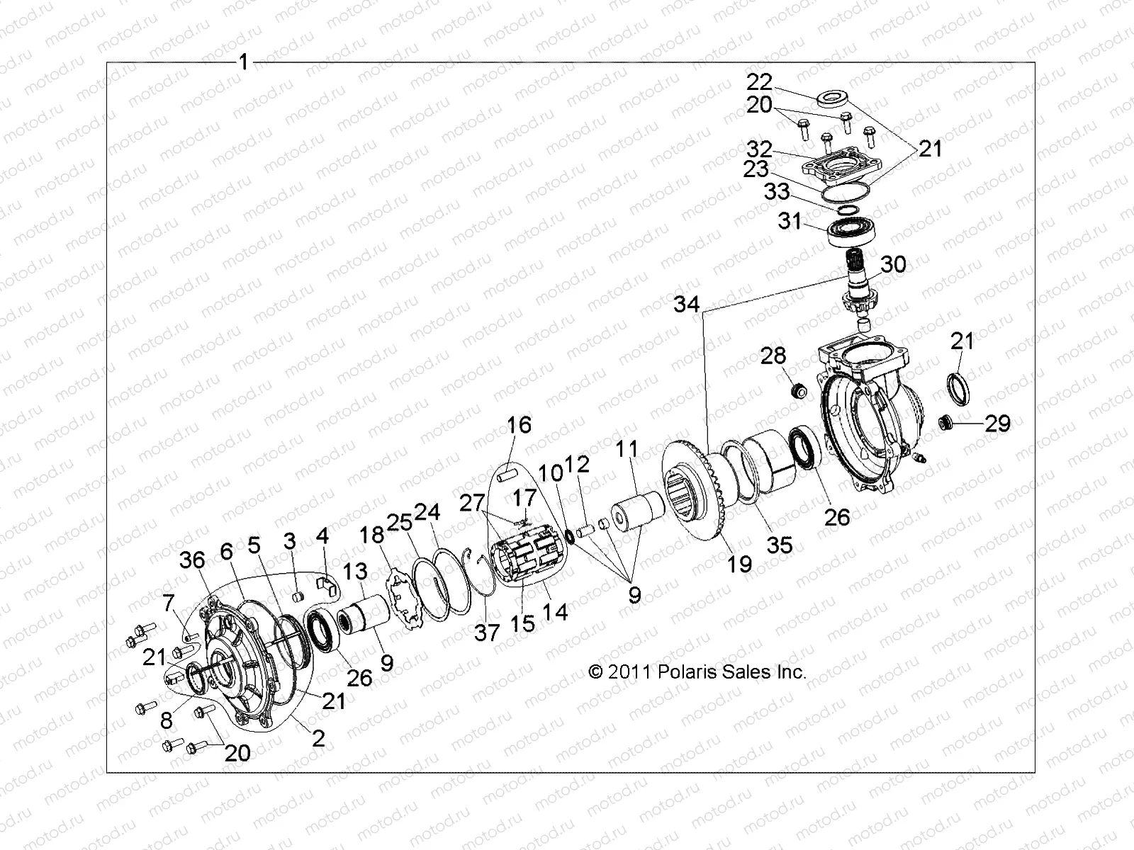 DRIVE TRAIN | DRIVE TRAIN, FRONT GEARCASE INTERNALS - R20MAAE4F4/F9 (49RGRTRANSINTL1332990)