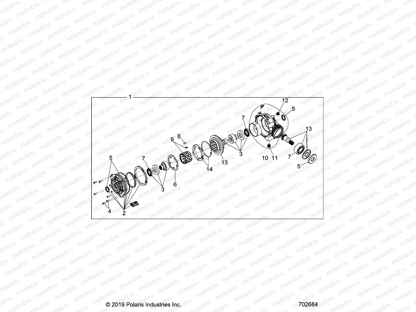 DRIVE TRAIN | DRIVE TRAIN, FRONT GEARCASE INTERNALS - R21MAA57B1/B9/EBX (702684)
