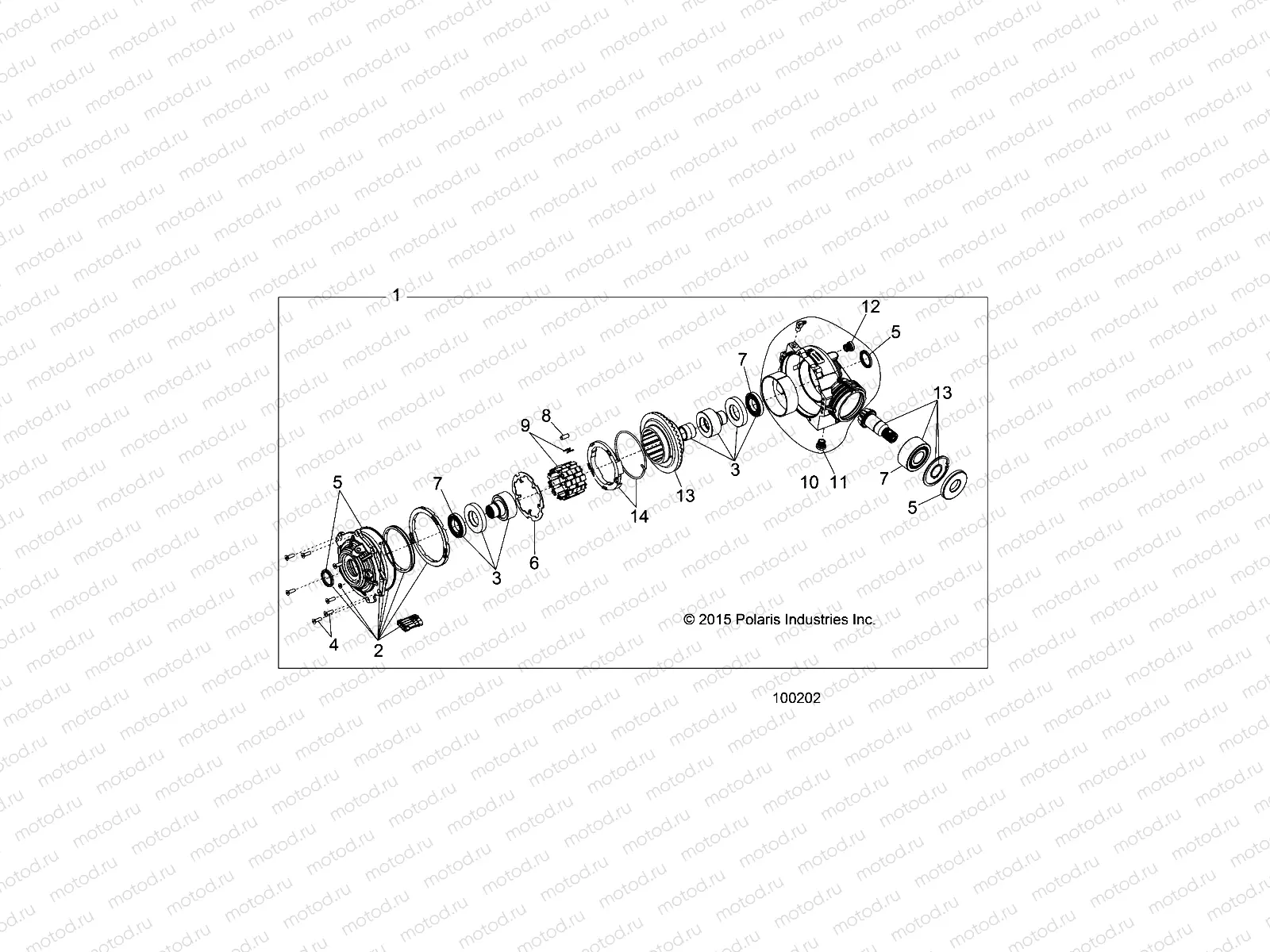 DRIVE TRAIN | DRIVE TRAIN, FRONT GEARCASE INTERNALS (TO 7/1/16) - A16DAE57A9/AM (100202)