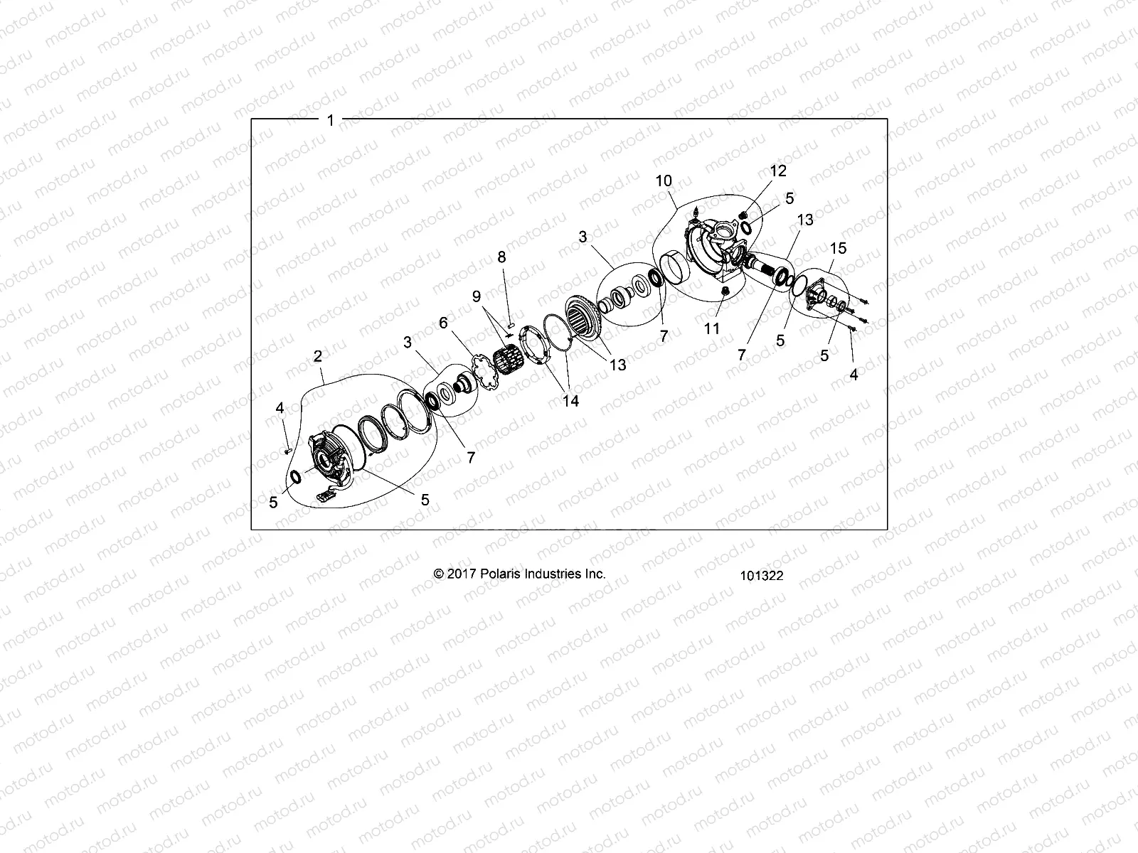 DRIVE TRAIN | DRIVE TRAIN, FRONT GEARCASE INTERNALS (TO 8/7/2017) - A18SXA85B1/B7 (101322)