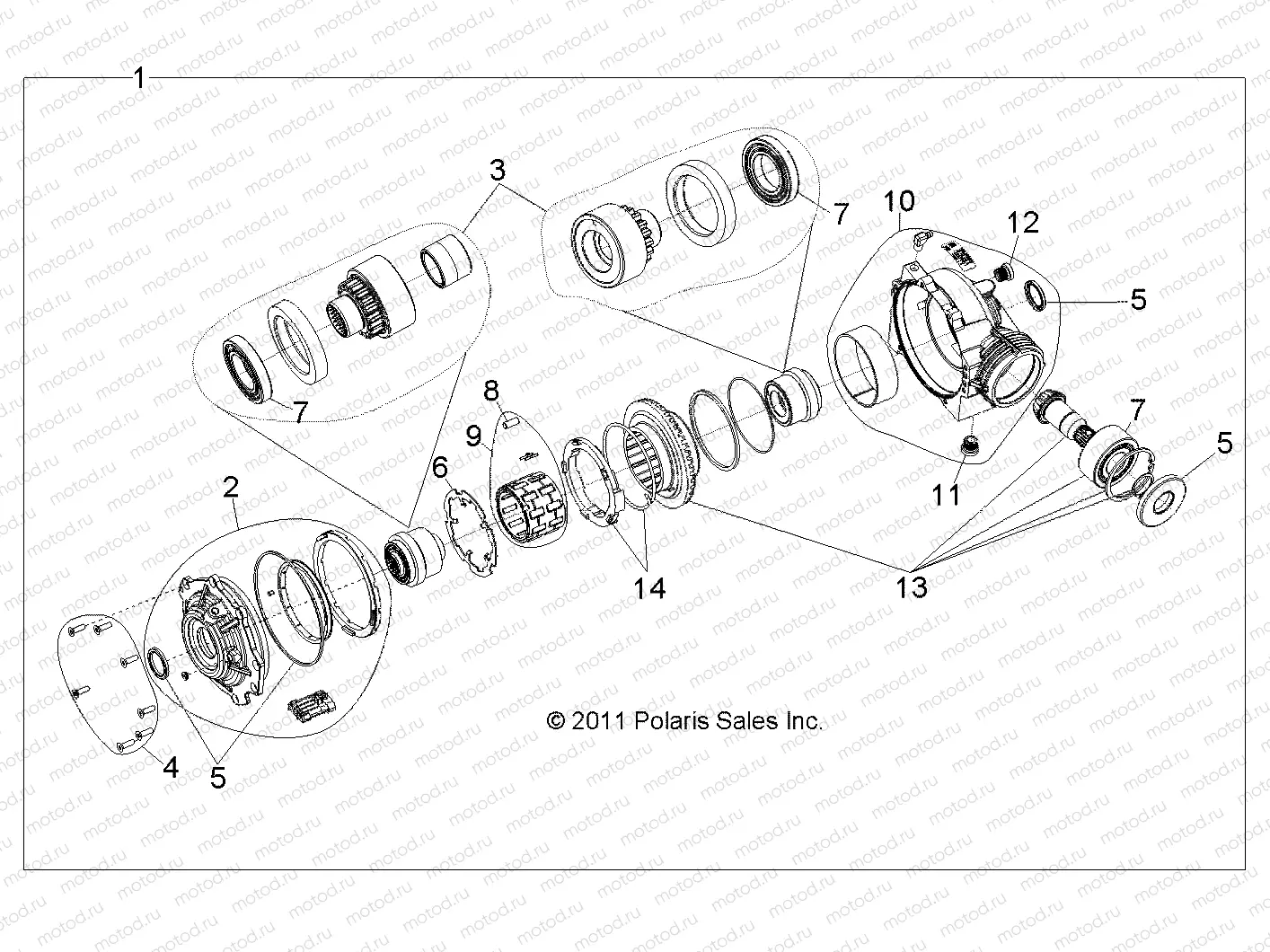 DRIVE TRAIN | DRIVE TRAIN, FRONT GEARCASE INTERNALS - Z14JT9EFX (49RGRGEARCASE1332923)