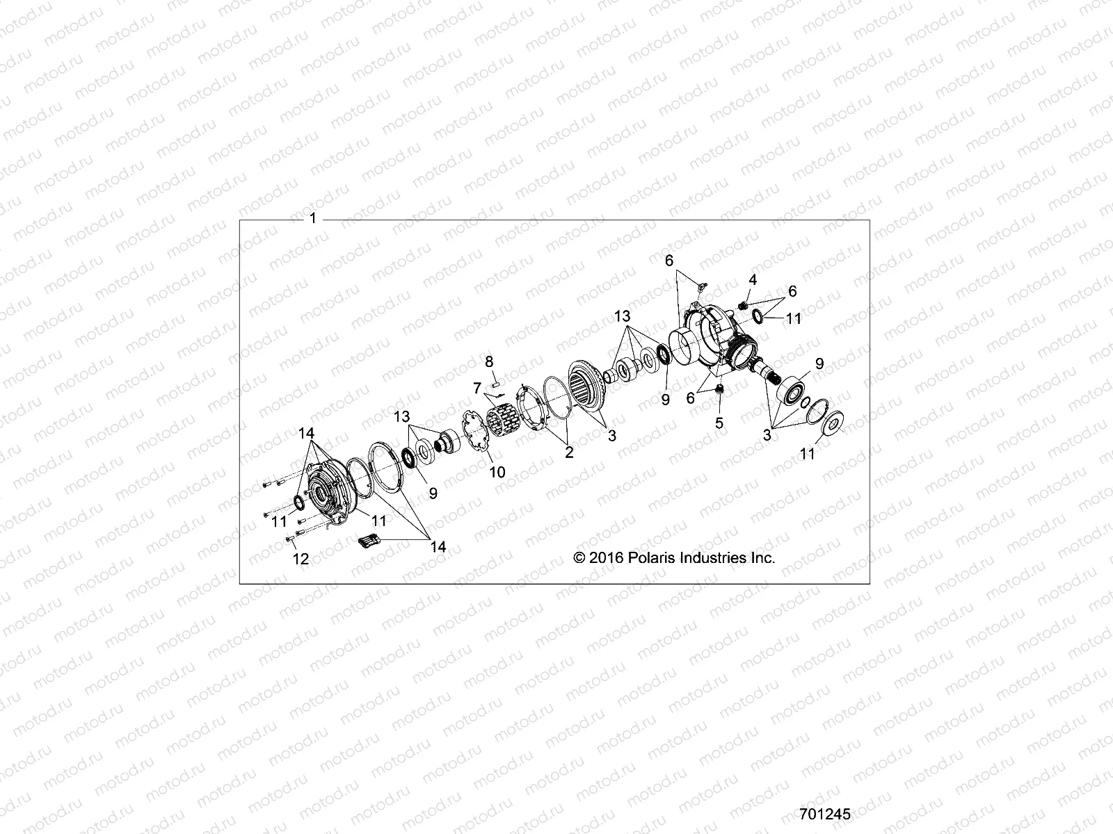DRIVE TRAIN | DRIVE TRAIN, FRONT GEARCASE INTERNALS - Z18VAE87BM/BW (701245)