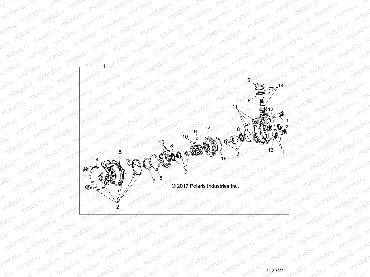 DRIVE TRAIN | DRIVE TRAIN, FRONT GEARCASE - Z19VGE99AK/AW/BK/BW (702242)