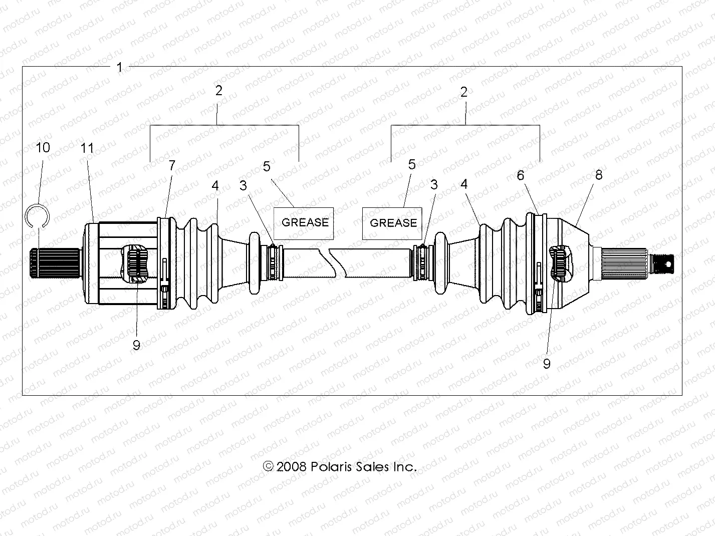 DRIVE TRAIN | DRIVE TRAIN, FRONT HALF SHAFT - Z14VE76FX/FI (49RGRSHAFTDRV09RZRS)