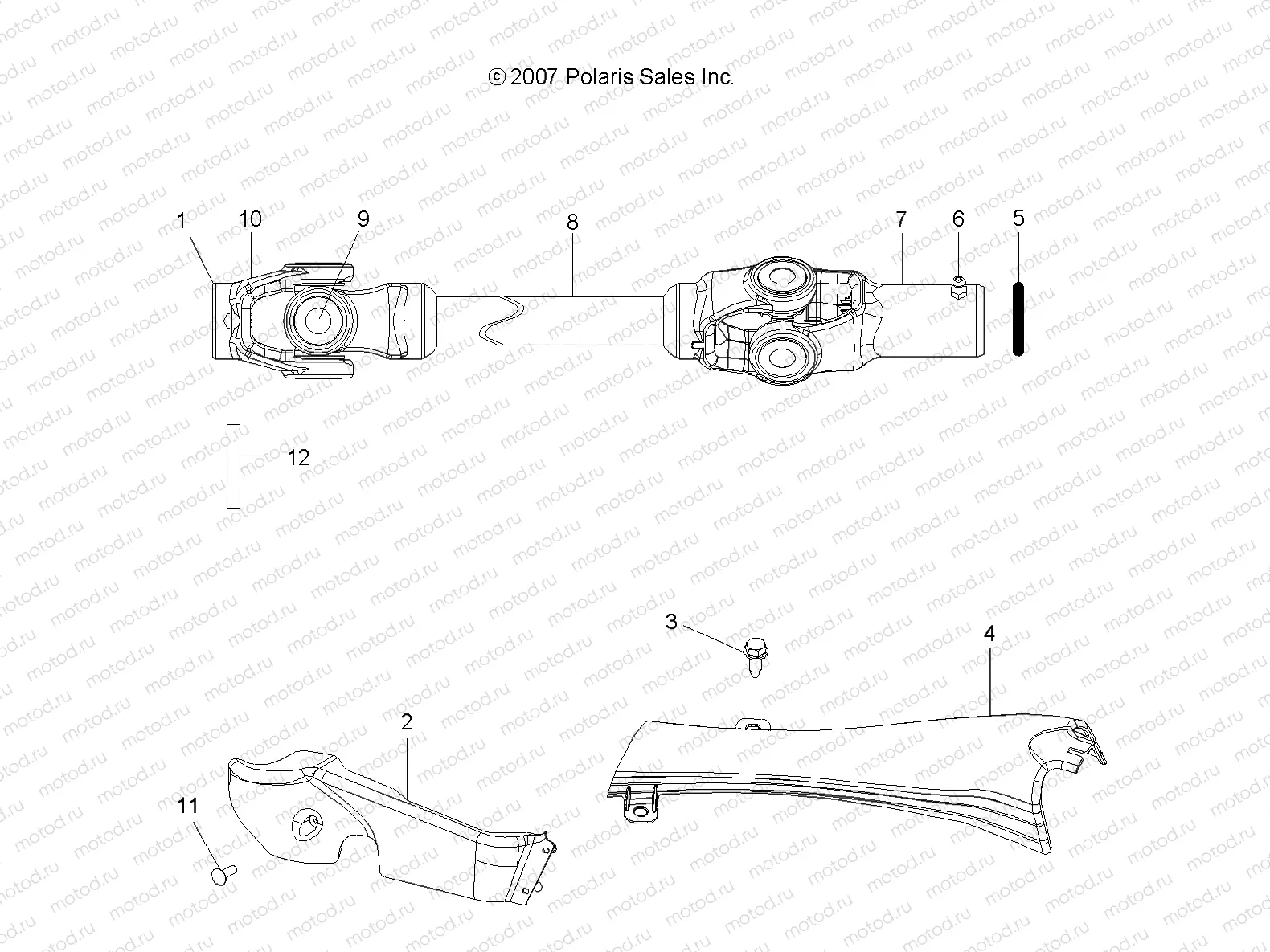 DRIVE TRAIN | DRIVE TRAIN, FRONT PROP SHAFT - A09BG50FA (49ATVSHAFTPROP08SCRAM)