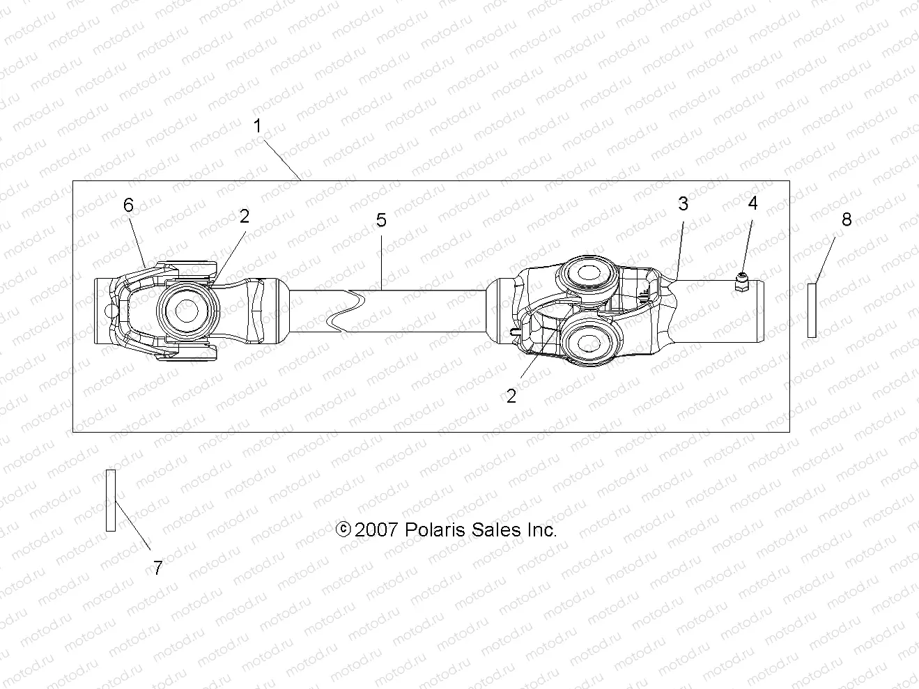 DRIVE TRAIN | DRIVE TRAIN, FRONT PROP SHAFT (Built 9/17/07 and Before) - A08MN50AF/AN/AQ/AS/AX (49ATVSHAFTPROP08SP500)