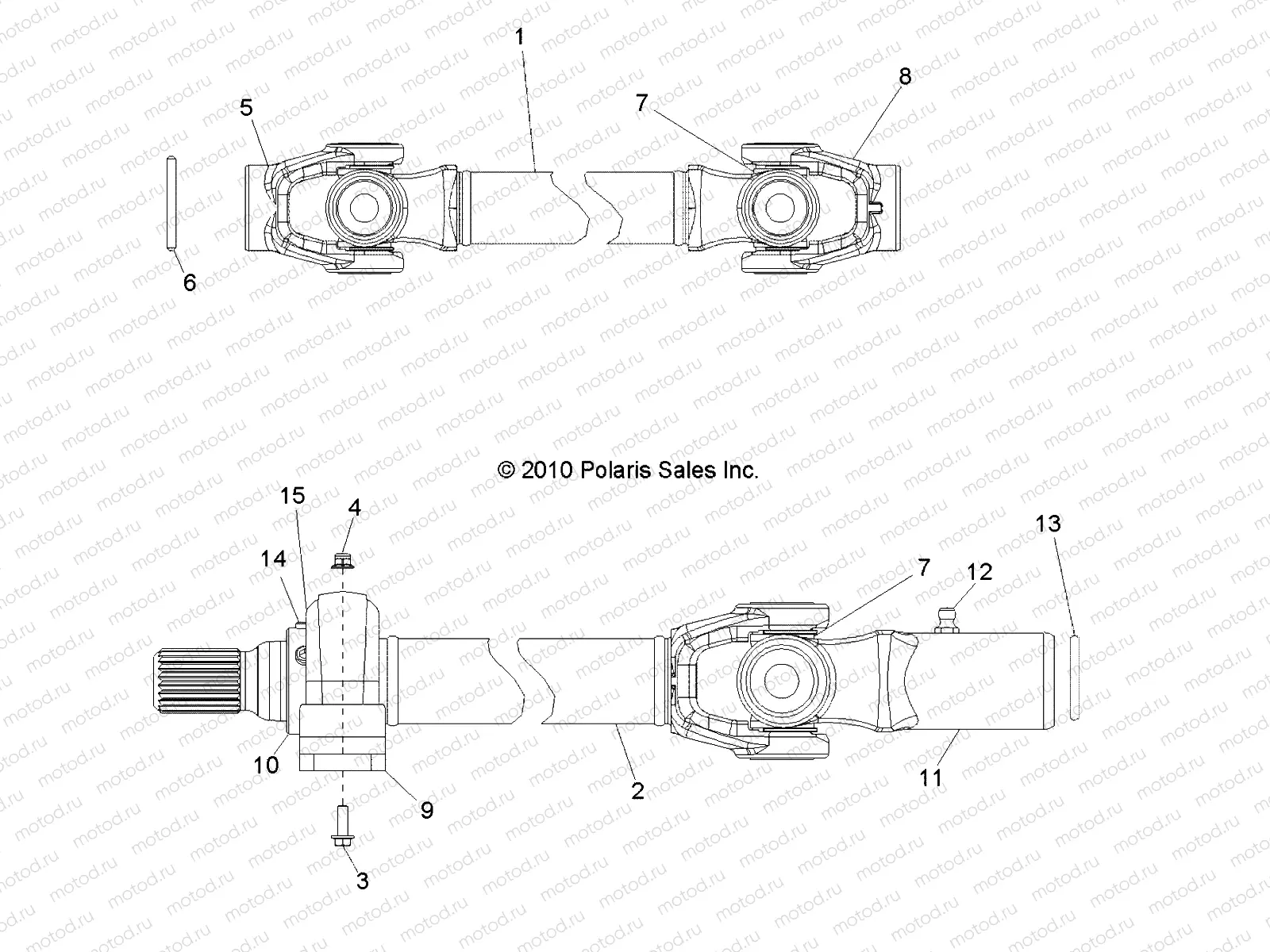 DRIVE TRAIN | DRIVE TRAIN, FRONT PROP SHAFT - R11WH50AG/AH/AR (49RGRSHAFTPROP11500CREW)