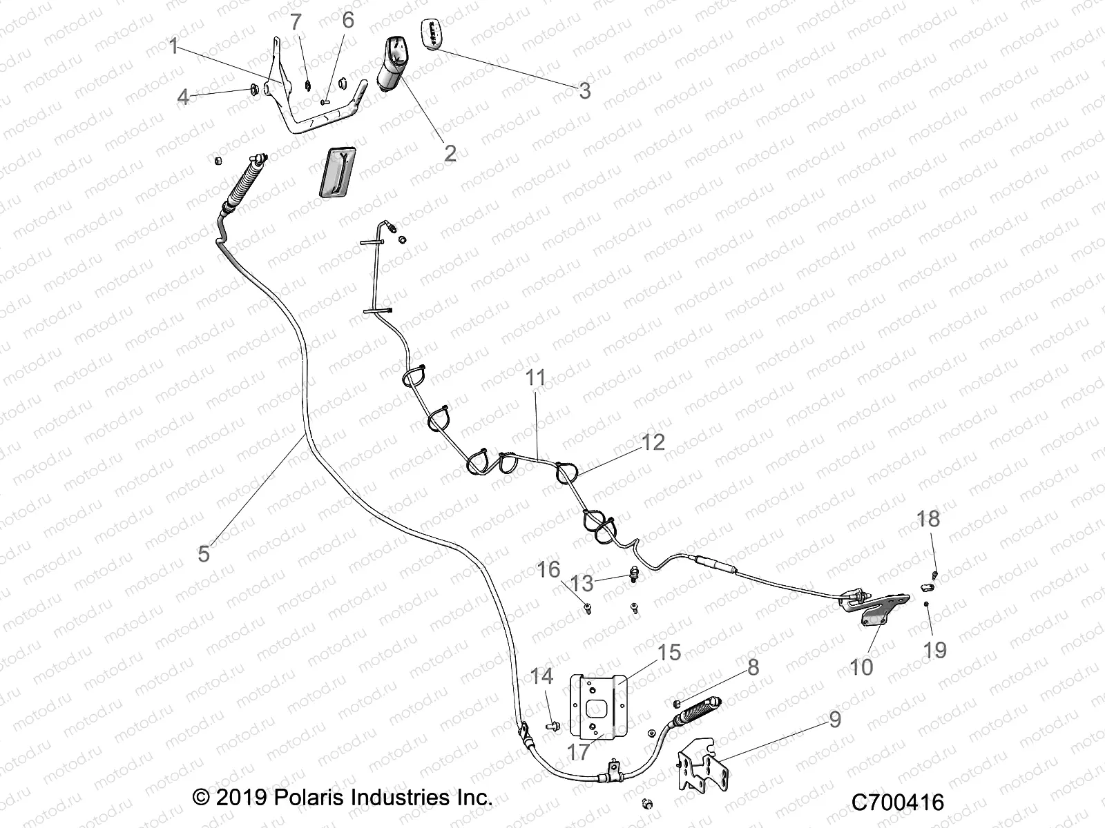 DRIVE TRAIN | DRIVE TRAIN, GEAR SELECTOR AND THROTTLE CABLE - R19RRED4F1/N1/J1/SD4C1 (C700416)
