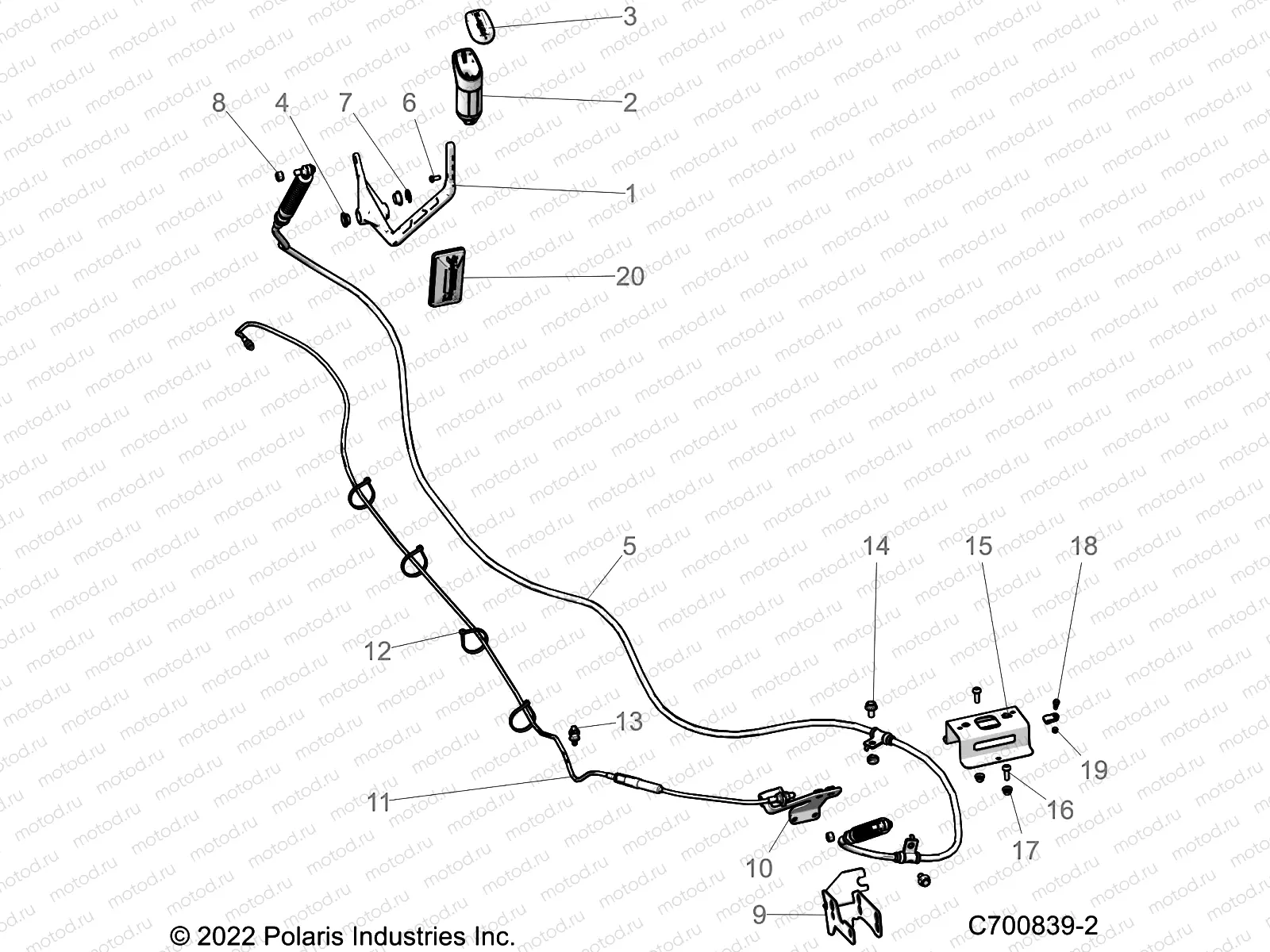 DRIVE TRAIN | DRIVE TRAIN, GEAR SELECTOR AND THROTTLE CABLE - R23RRRED4JA (C700839-2)