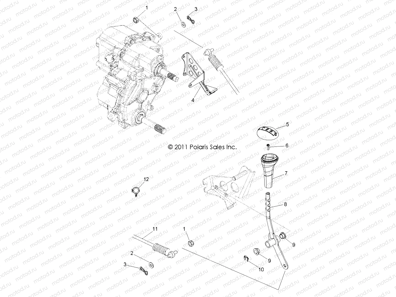 DRIVE TRAIN | DRIVE TRAIN, GEAR SELECTOR - R11XY76FX (49ATVGEARSELECT11RZR4)