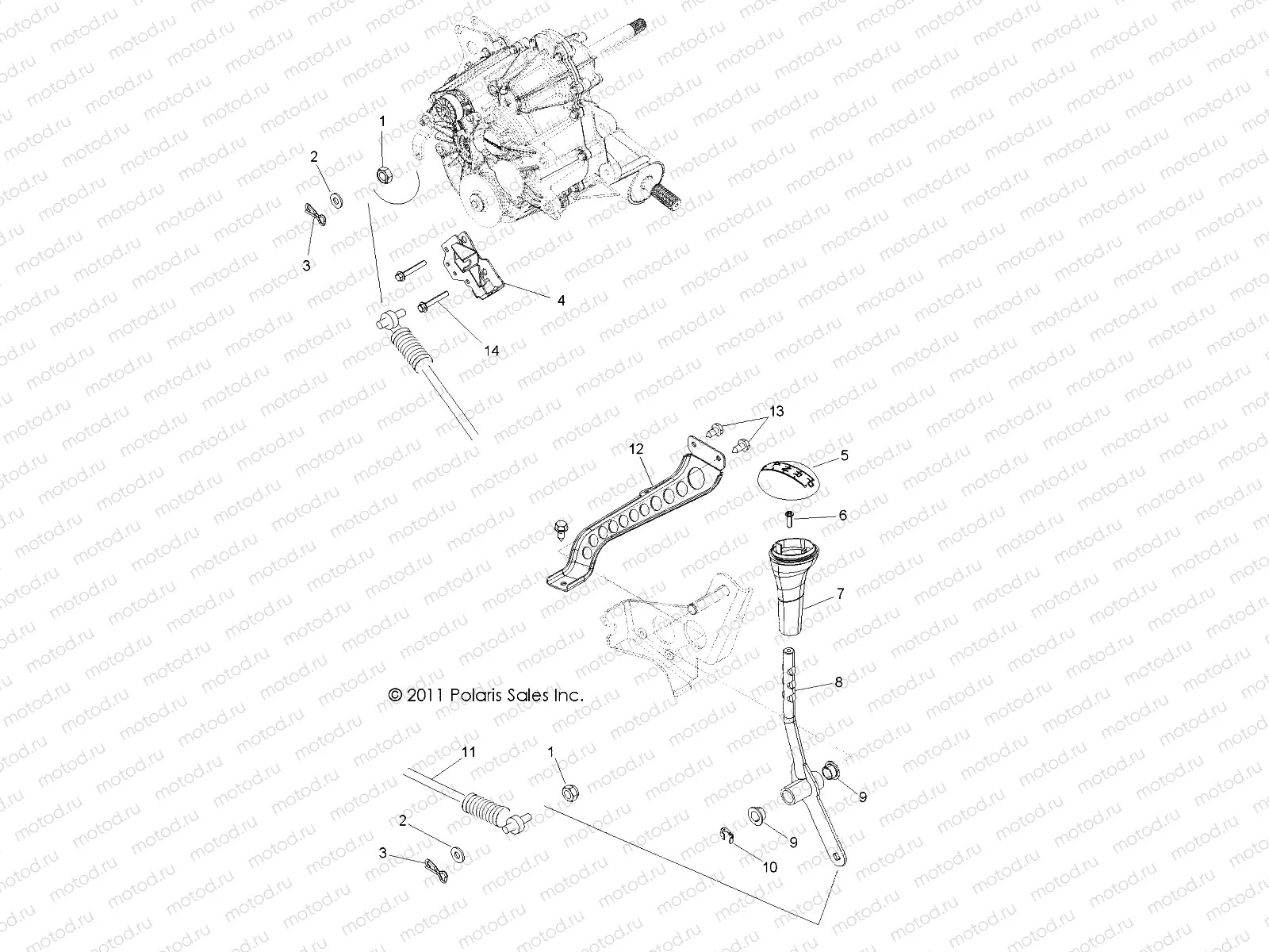 DRIVE TRAIN | DRIVE TRAIN, GEAR SELECTOR - R12VH57FX (49ATVGEARSELECT12RZR570I)