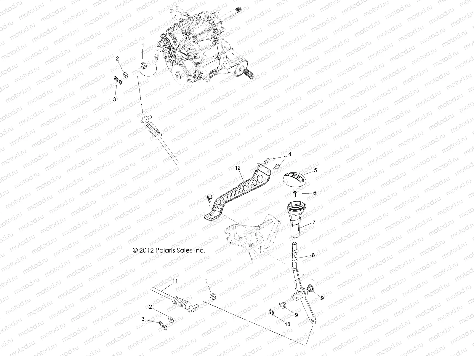 DRIVE TRAIN | DRIVE TRAIN, GEAR SELECTOR - R13VH57FX (49ATVGEARSELECT13RZR570I)