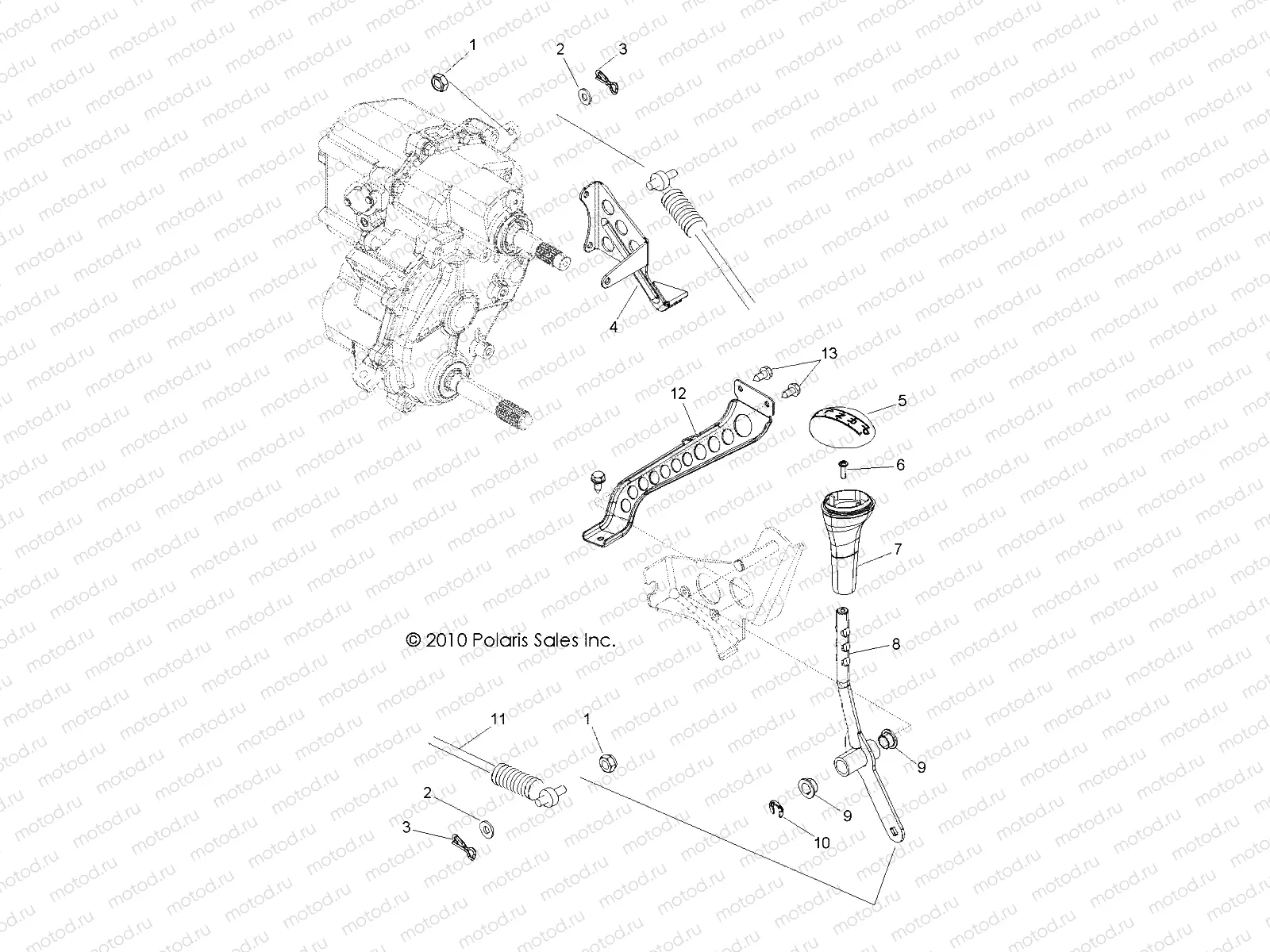 DRIVE TRAIN | DRIVE TRAIN, GEAR SELECTOR - R13VH76AC/AD/AN/AS/EAI (49ATVGEARSELECT11RZRS)