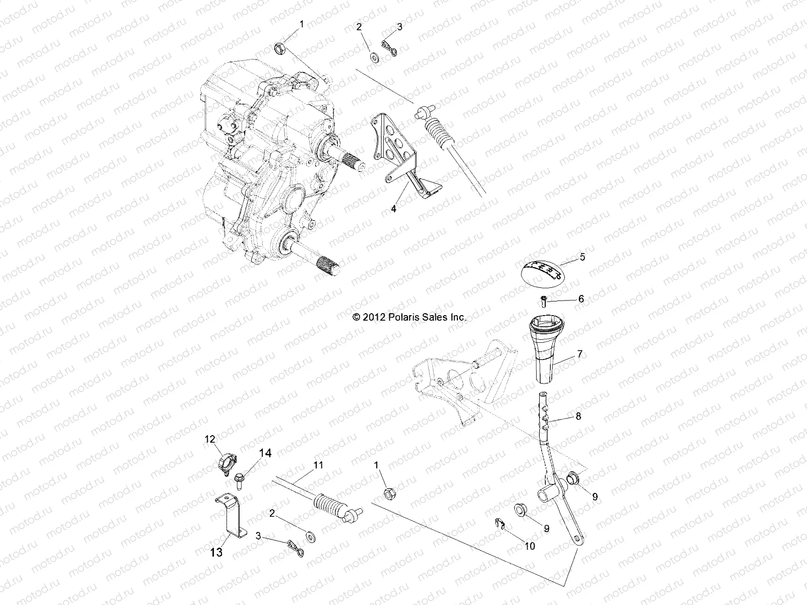DRIVE TRAIN | DRIVE TRAIN, GEAR SELECTOR - R13XE76AD/EAI (49ATVGEARSELECT13RZR4)