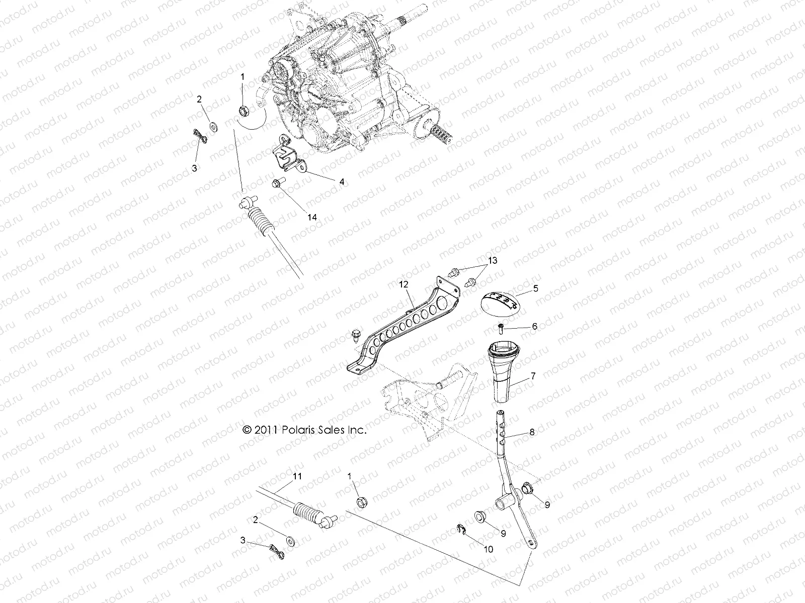 DRIVE TRAIN | DRIVE TRAIN, GEAR SELECTOR - Z14VH57AD/6EAI/6EAW (49ATVGEARSELECT12RZR570)