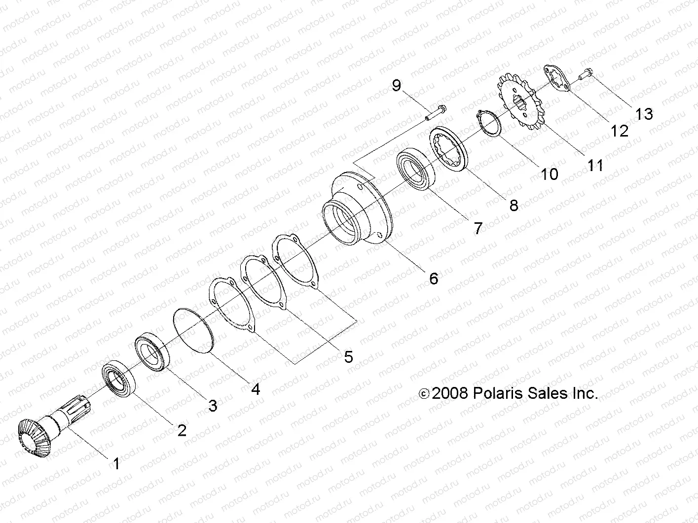 DRIVE TRAIN | DRIVE TRAIN, GEAR SHAFT OUTPUT - A10VA17AA/AD (49RGRGEARSHAFT09RZR170)