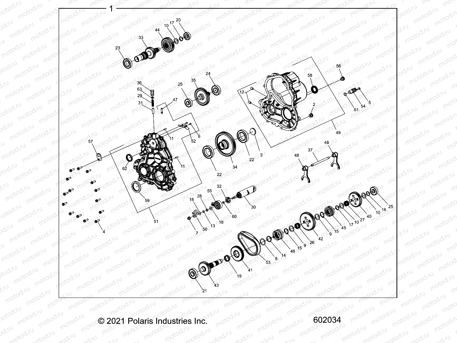 DRIVE TRAIN | DRIVE TRAIN, GEARCASE ASM - S22FJE8PS/PE/FJP8PS/PE ALL OPTIONS (602034)