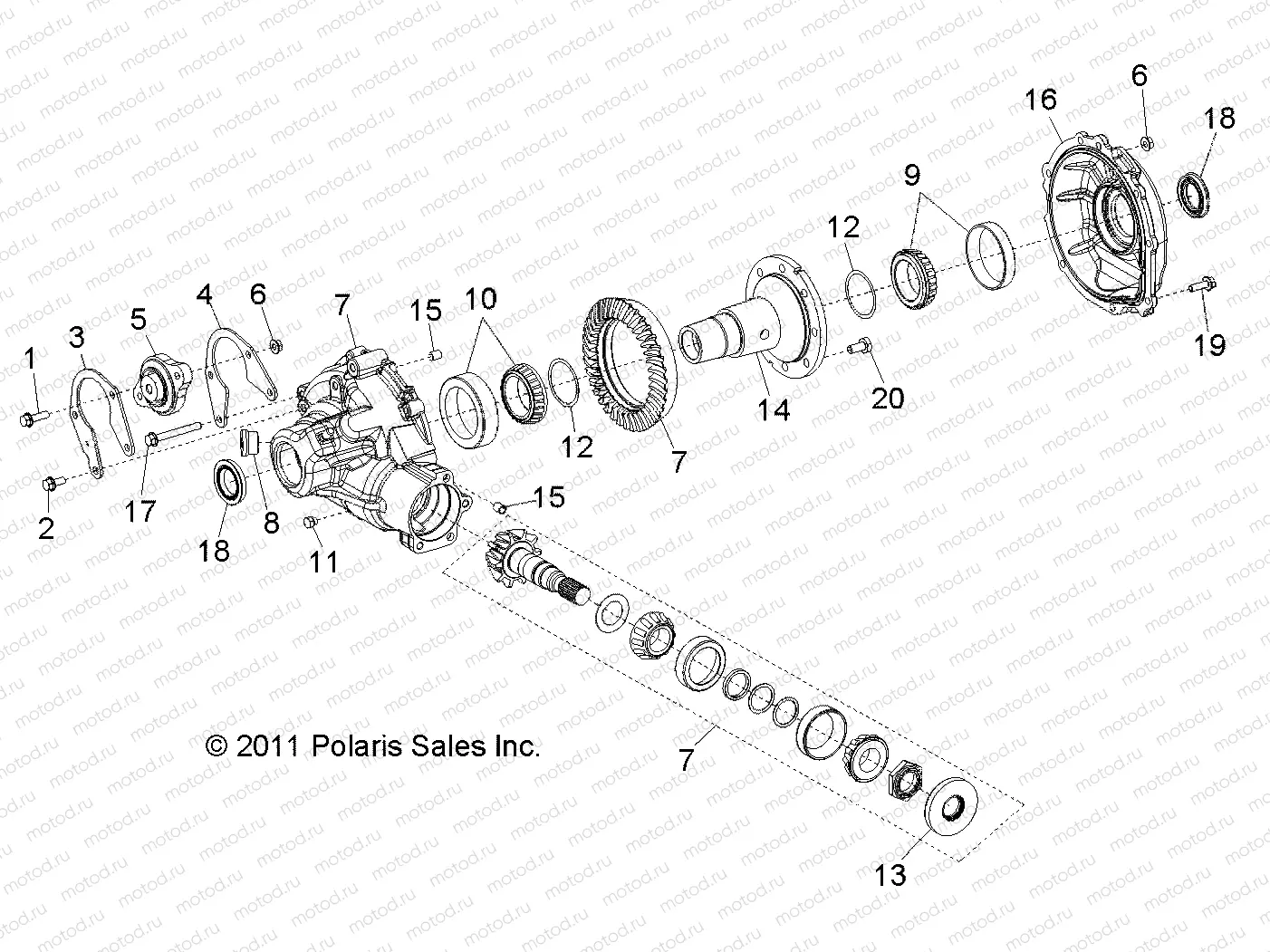 DRIVE TRAIN | DRIVE TRAIN, GEARCASE, CARRIER, INTERNAL COMPONENTS - R12XE76AD/7EAB/EAO (49RGRGEARCASERR10RZRS)
