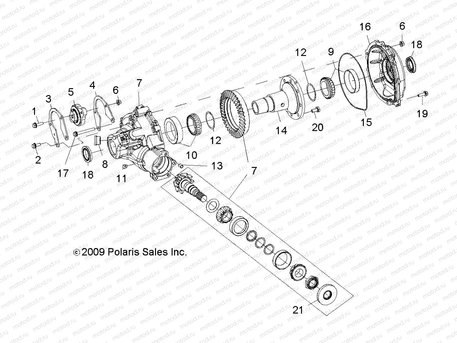 DRIVE TRAIN | DRIVE TRAIN, GEARCASE, CARRIER, INTL COMP (BUILT 10/15/08 AND BEFORE) - R09VH76 ALL OPTIONS (49RGRGEARCASERR09RZRB)