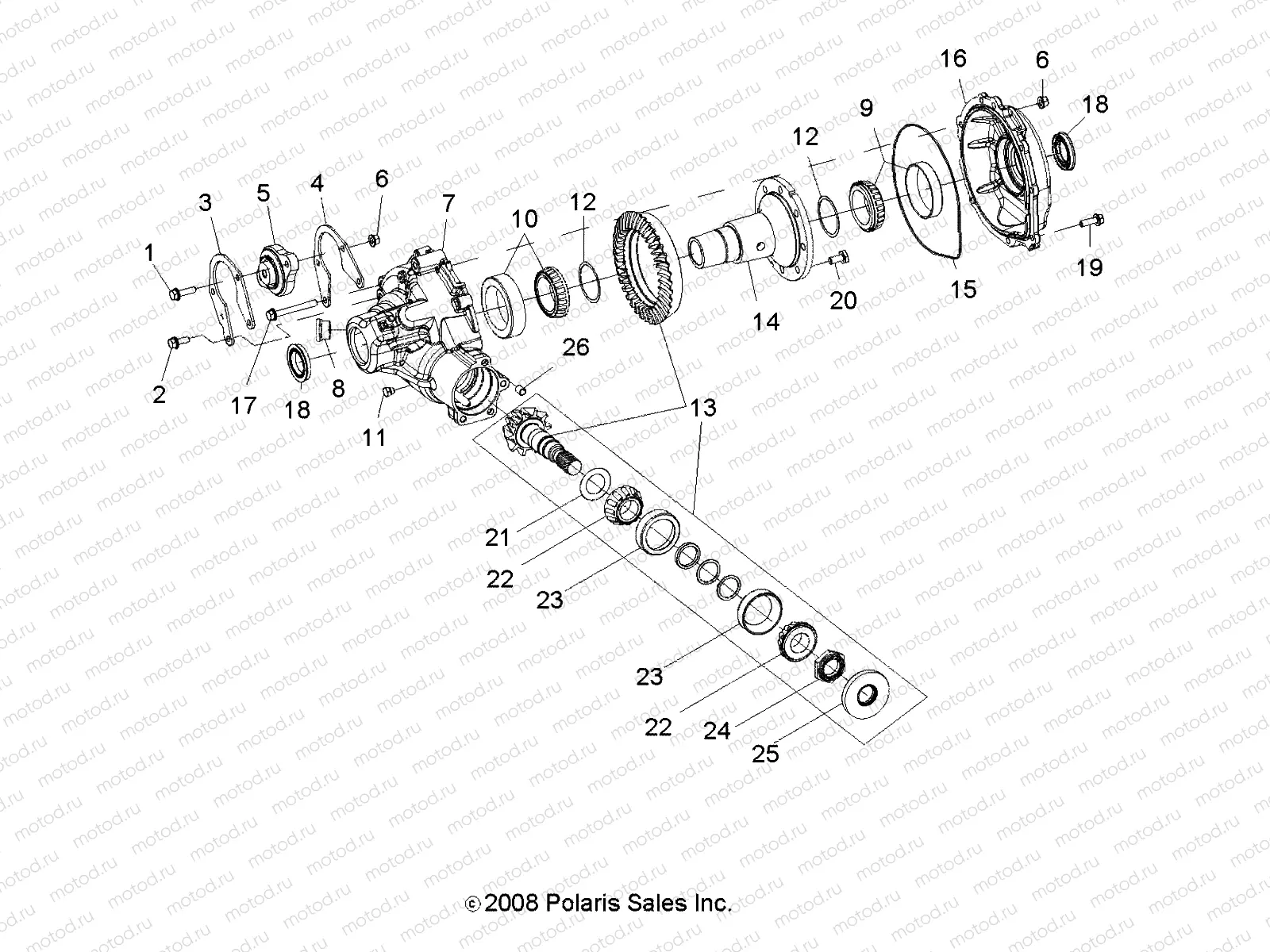 DRIVE TRAIN | DRIVE TRAIN, GEARCASE, CARRIER, INTL COMP (BUILT 10/16/08 AND AFTER) - R09VH76 ALL OPTIONS (49RGRGEARCASERR09RZRA)
