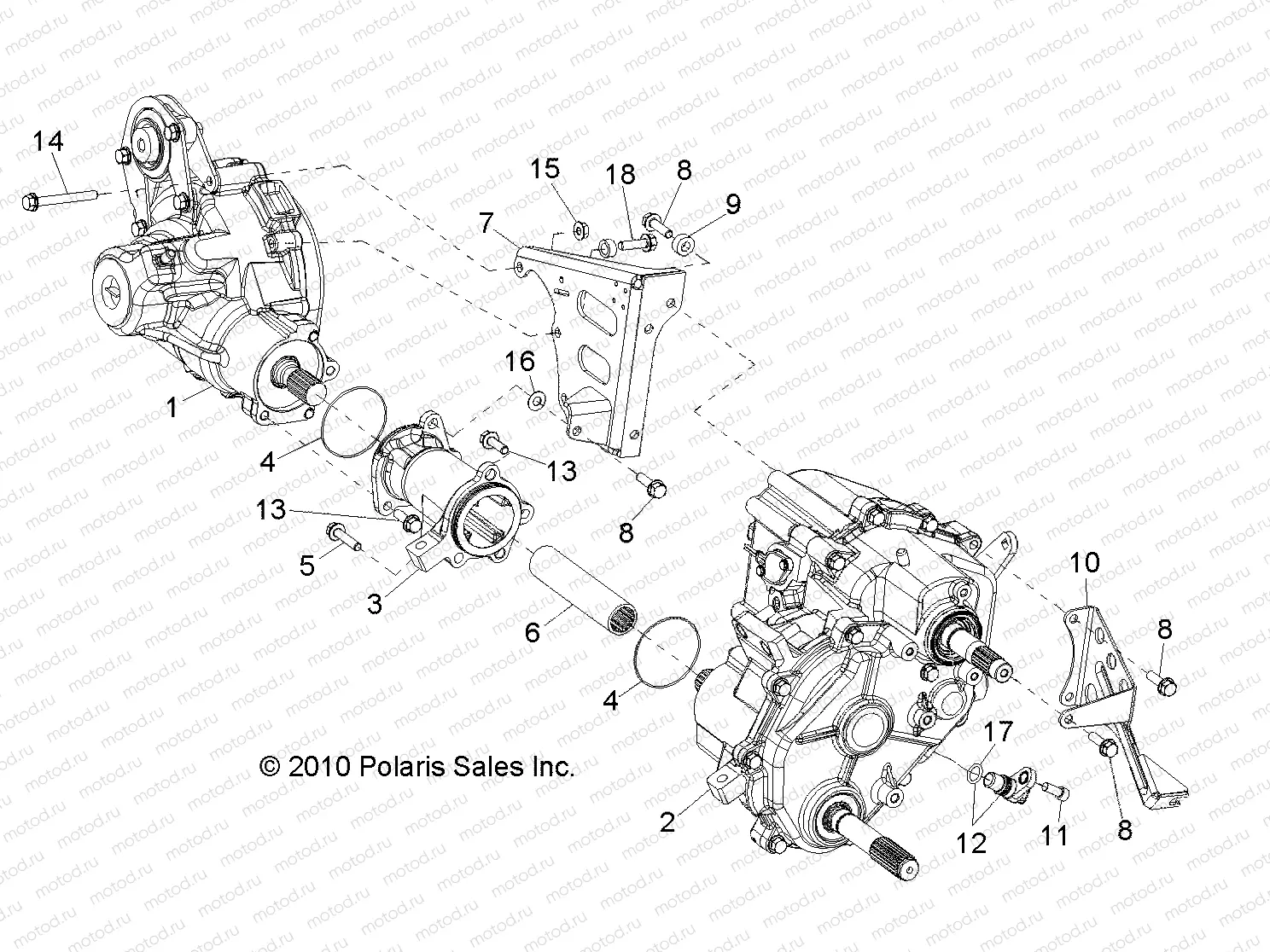 DRIVE TRAIN | DRIVE TRAIN, GEARCASE, CARRIER MOUNTING - R13XE76AD/EAI (49RGRTRANSMTG11RZRS)