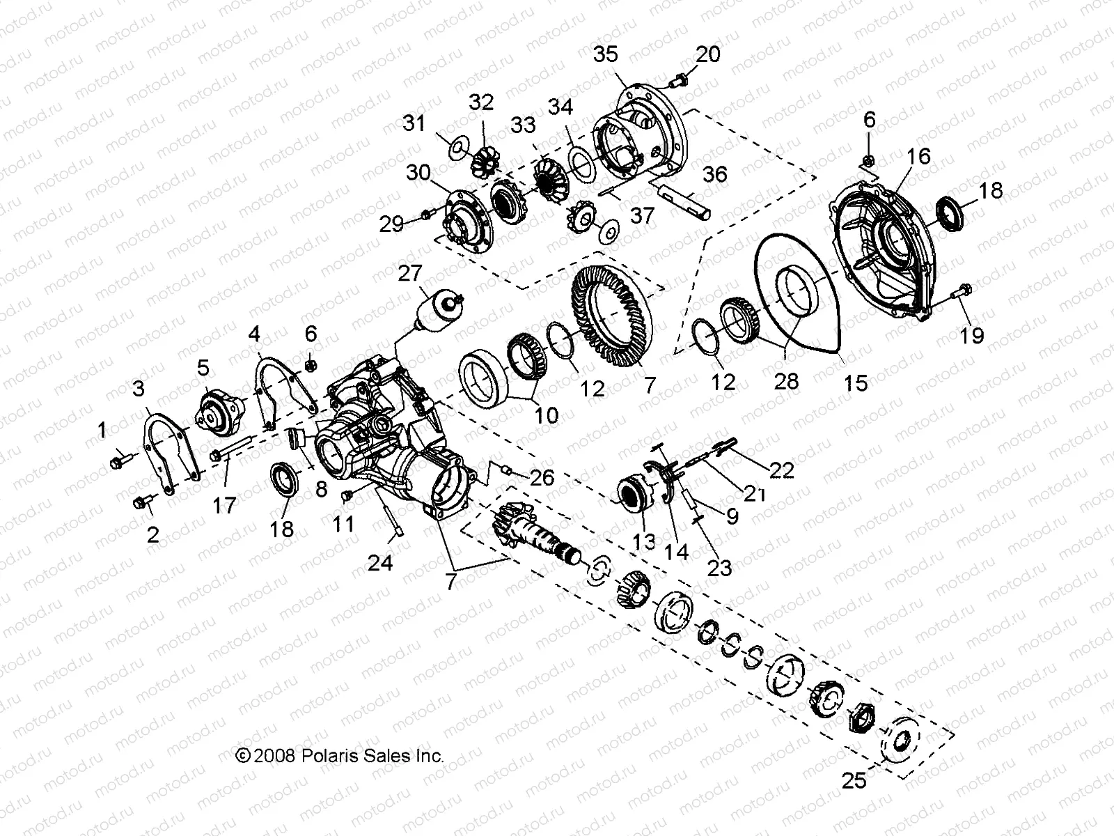 DRIVE TRAIN | DRIVE TRAIN, GEARCASE, DIFFERENTIAL, INTERNAL COMPONENTS - R09VH76FX (49RGRGEARCASERR09RZRI)