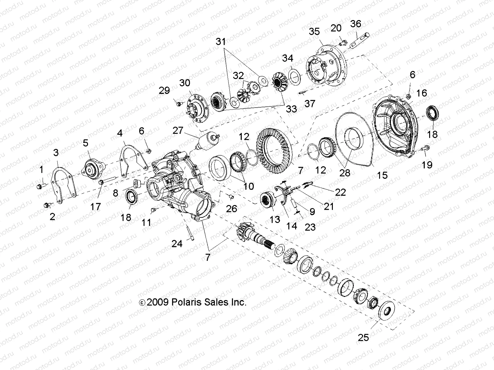 DRIVE TRAIN | DRIVE TRAIN, GEARCASE, DIFFERENTIAL, INTERNAL COMPONENTS - R10VH76FX (49RGRGEARCASERR10RZRI)