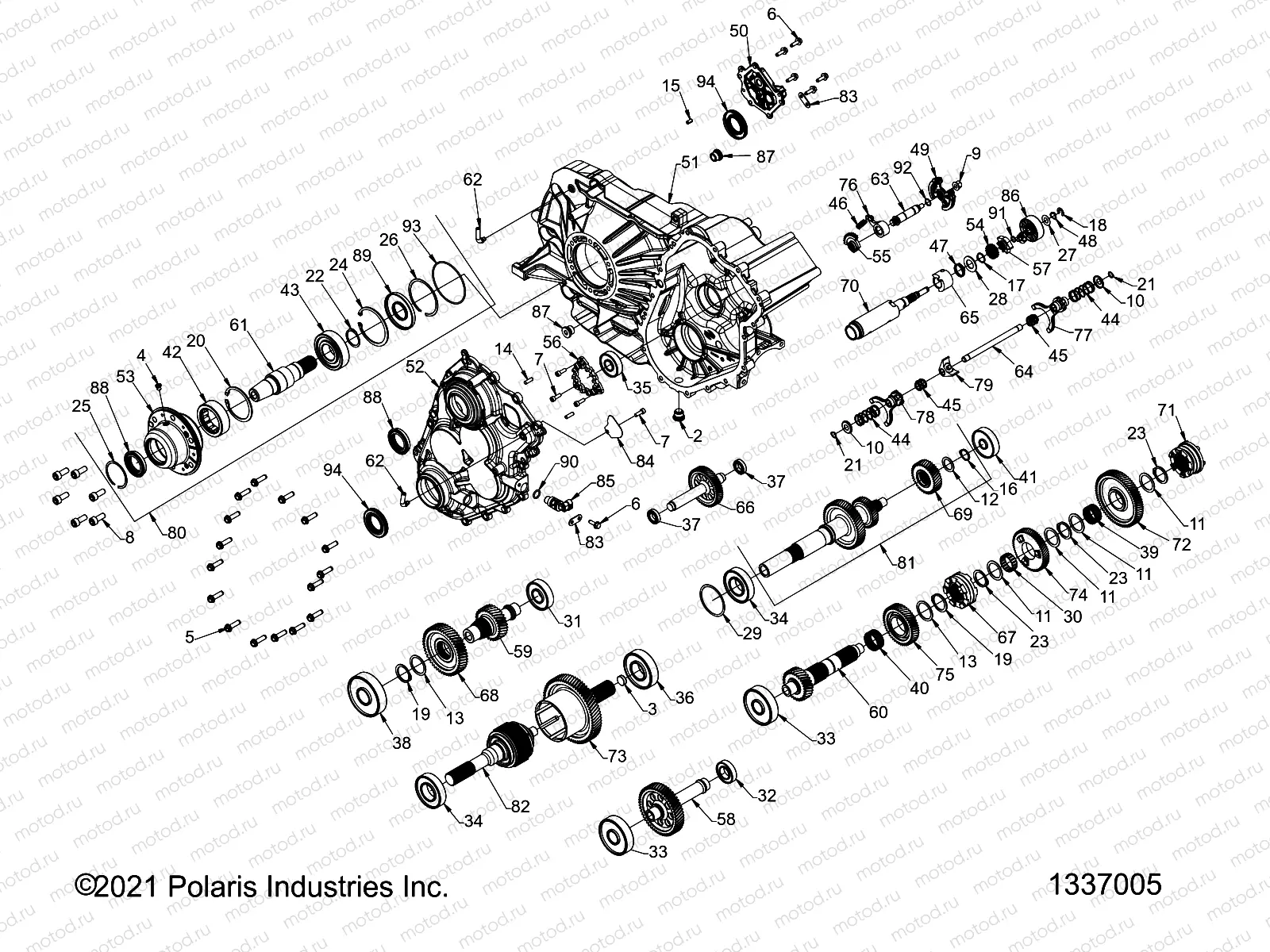 DRIVE TRAIN | DRIVE TRAIN, GEARCASE, MAIN, INTERNALS - Z22RME2KAG/BG/K2KAN/BN (1337005)