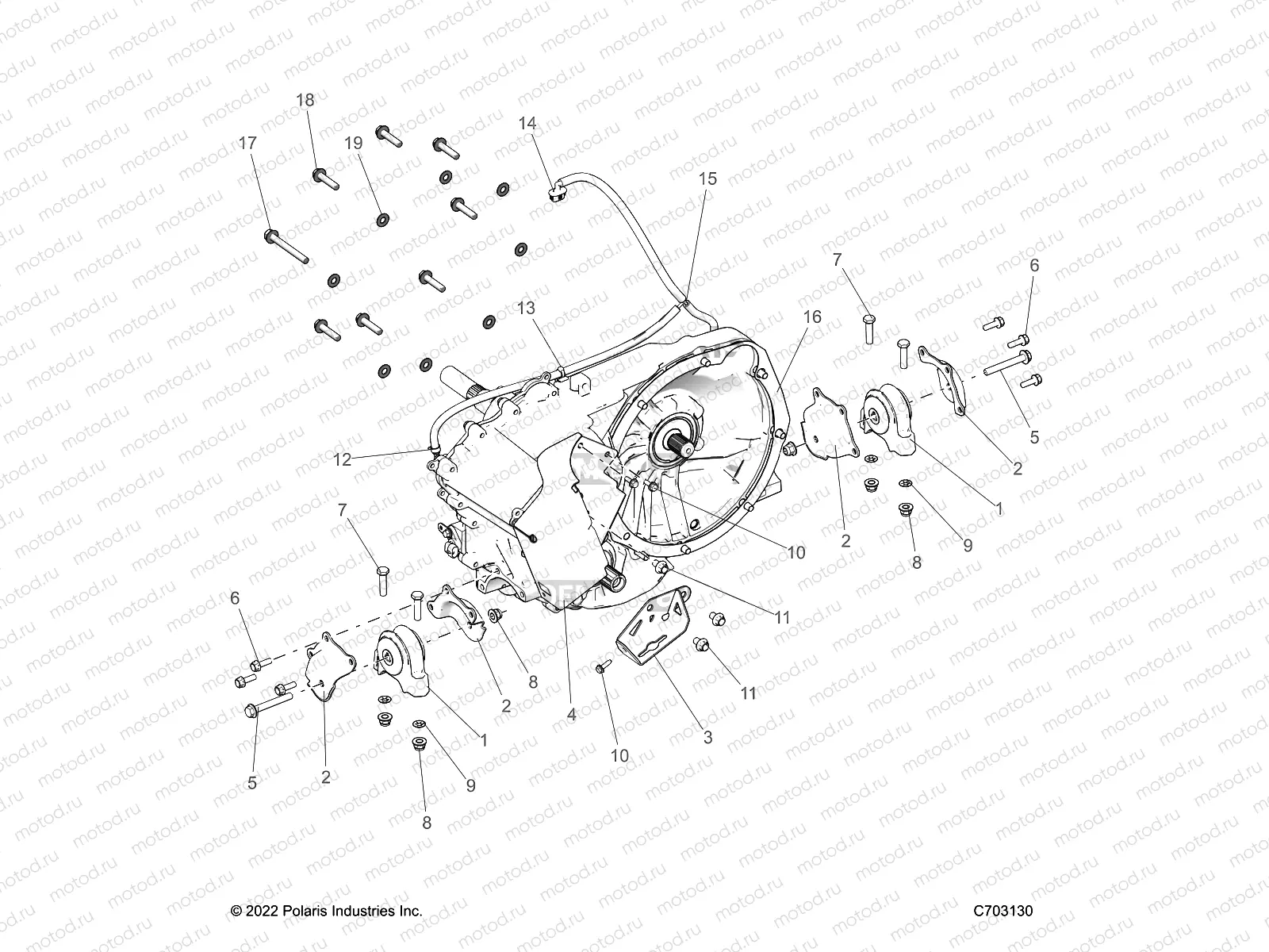 DRIVE TRAIN | DRIVE TRAIN, GEARCASE, MAIN, MOUNTING - Z22RGE2KAG/BG/RGK2KAN/BN (C0703047-3)