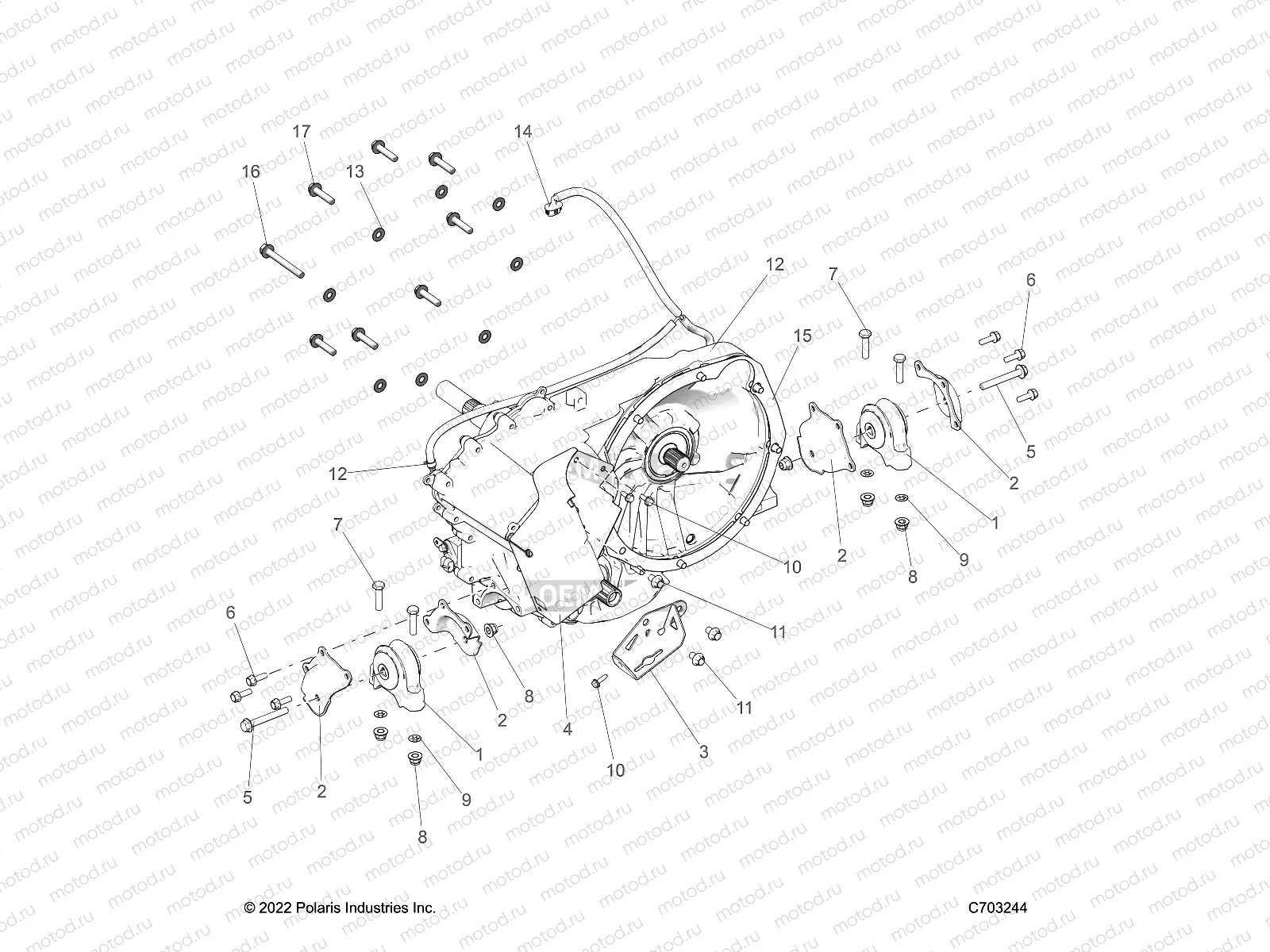DRIVE TRAIN | DRIVE TRAIN, GEARCASE, MAIN, MOUNTING -  Z23RGD2KAJ/AK/BJ/BK (C703244)